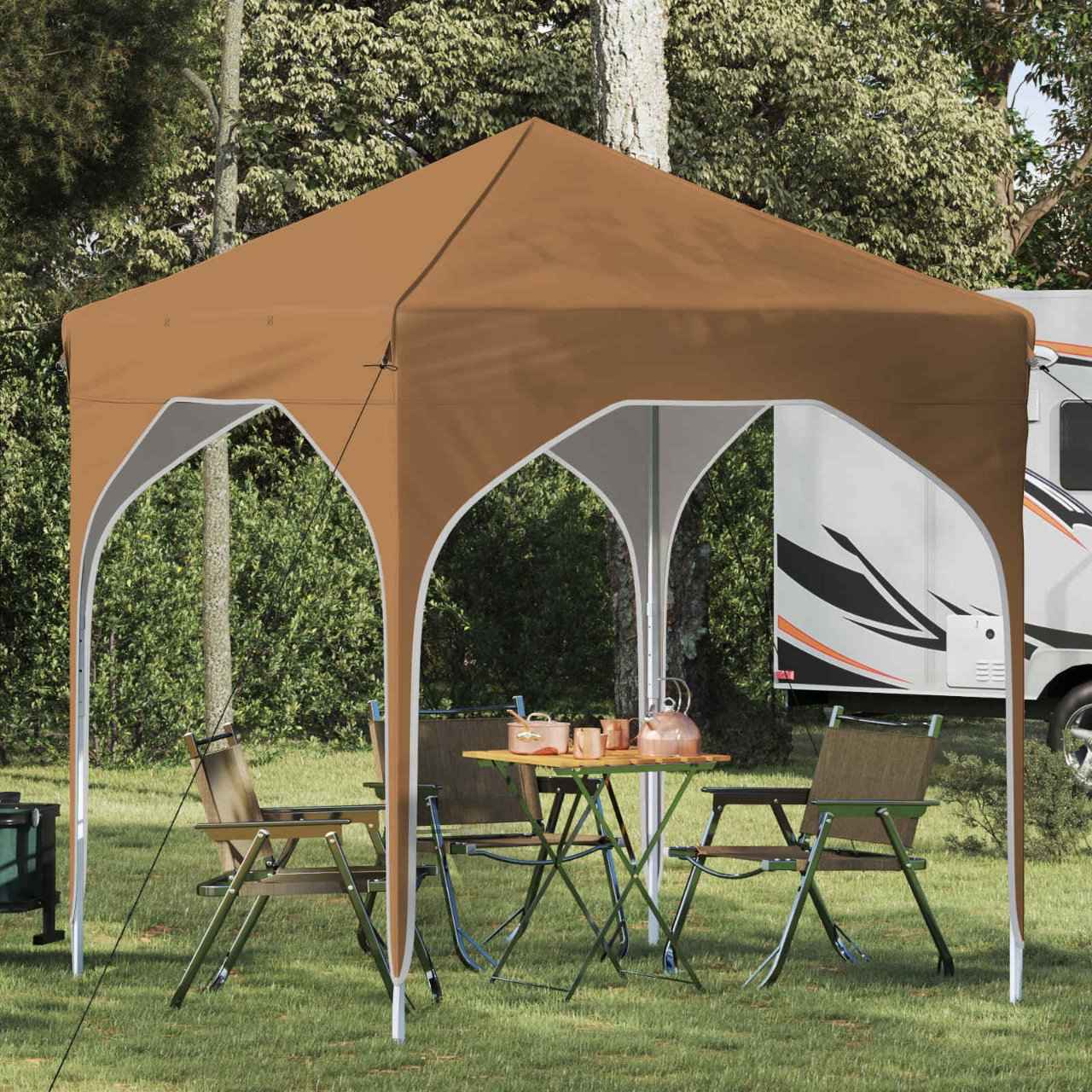 vidaXL Pop-up Feesttent 194 x 194 x 245 cm Crèmekleurig