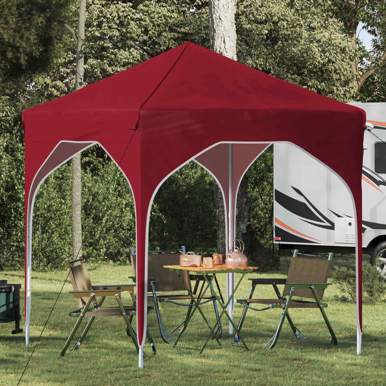 vidaXL Pop-up Feesttent 194 x 194 x 245 cm Crèmekleurig
