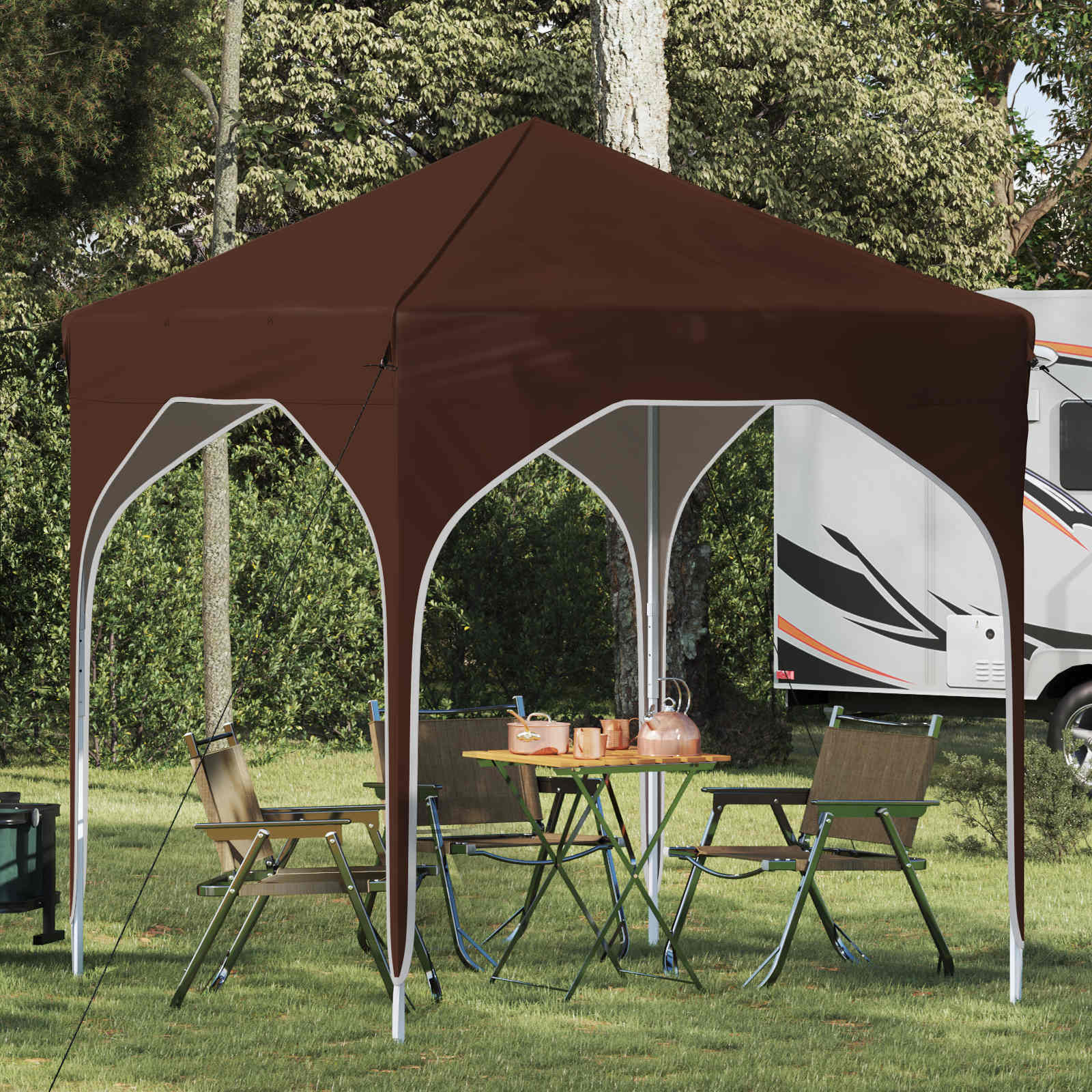 vidaXL Pop-up Feesttent 194 x 194 x 245 cm Crèmekleurig