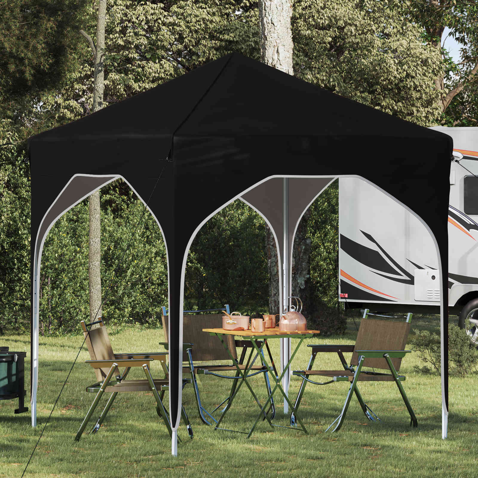vidaXL Pop-up Feesttent 194 x 194 x 245 cm Crèmekleurig