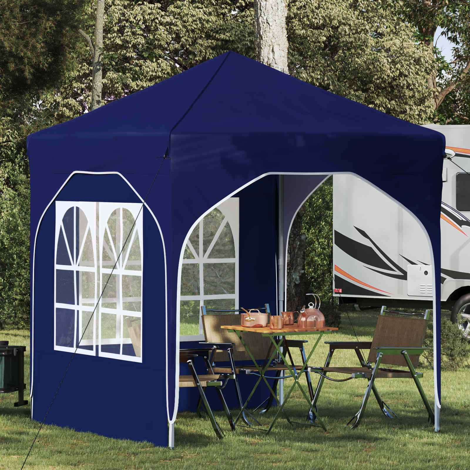 vidaXL Pop-up Feesttent 194 x 194 x 245 cm Crèmekleurig
