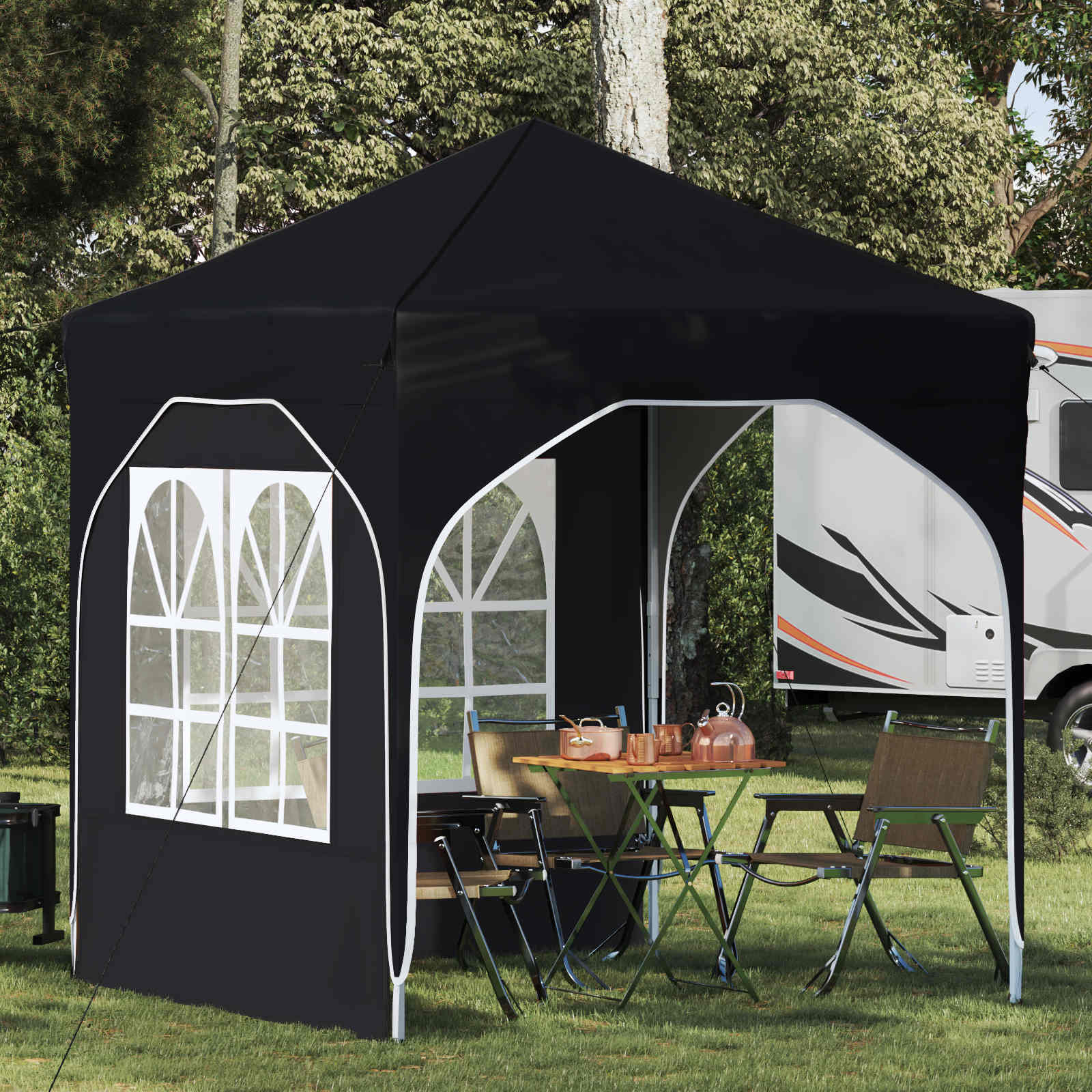 vidaXL Pop-up Feesttent 194 x 194 x 245 cm Crèmekleurig