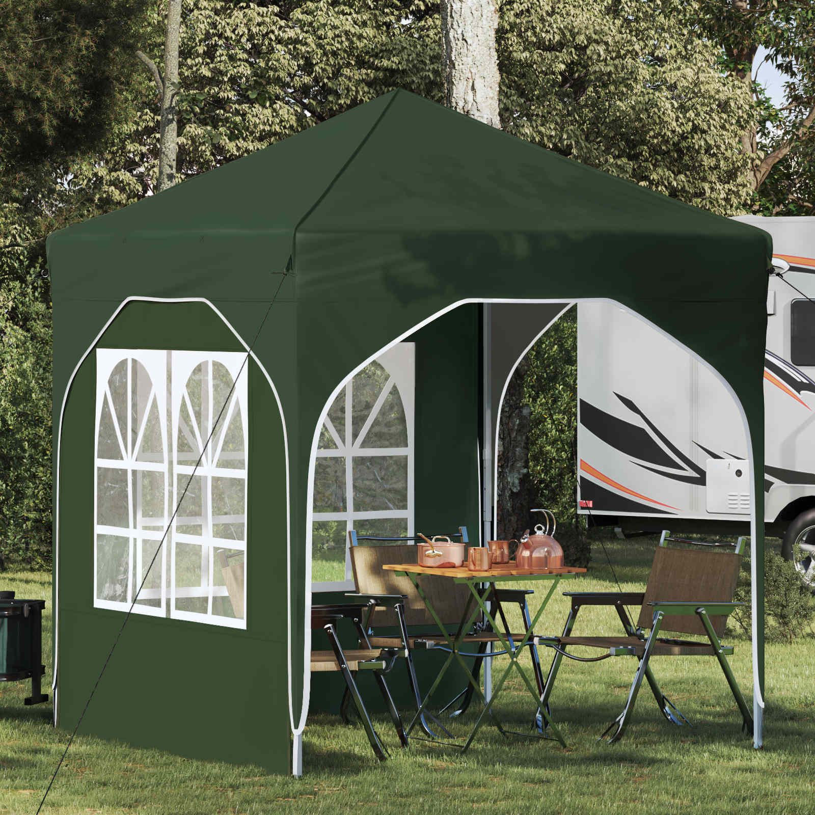 vidaXL Pop-up Feesttent 194 x 194 x 245 cm Crèmekleurig