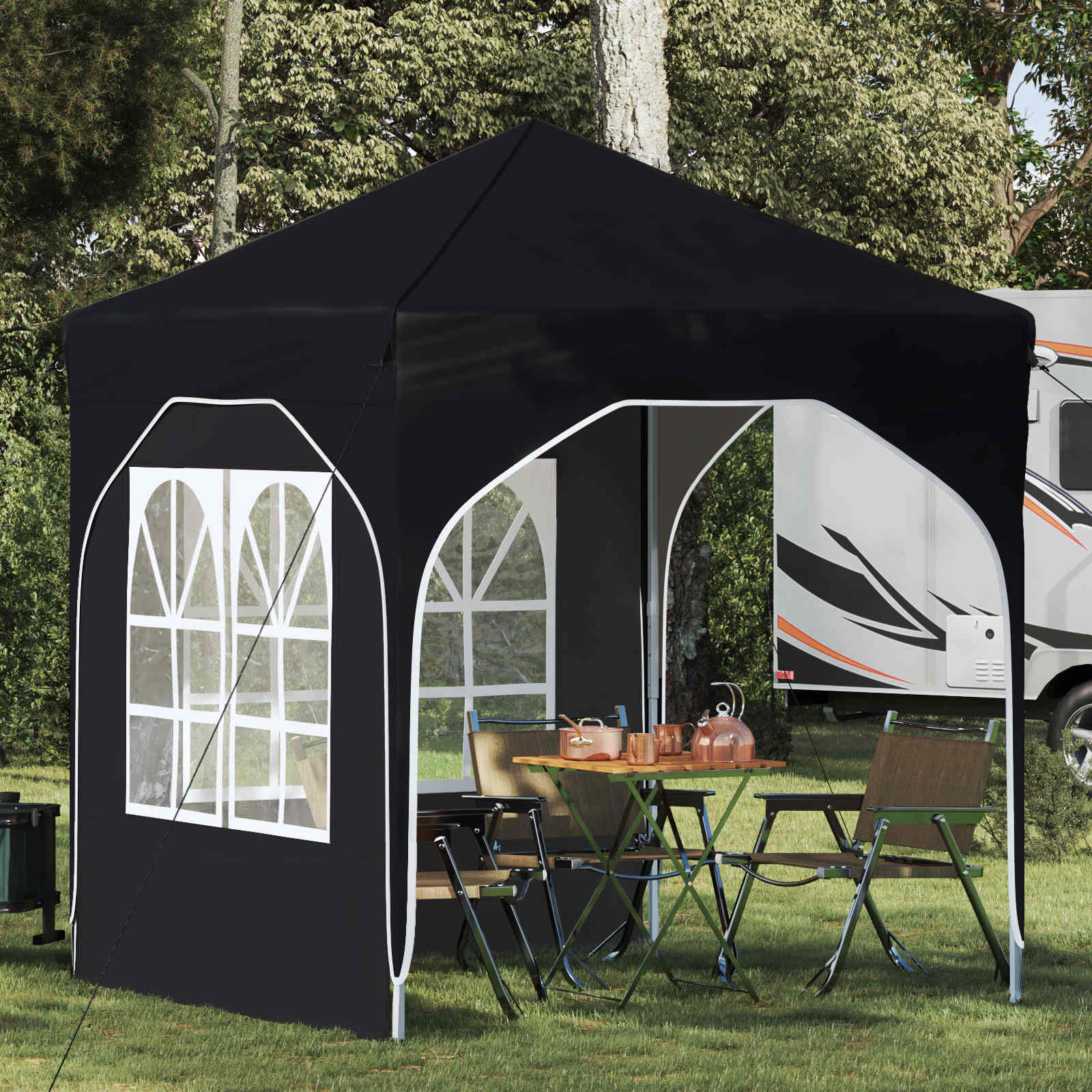 vidaXL Pop-up Feesttent 194 x 194 x 245 cm Crèmekleurig