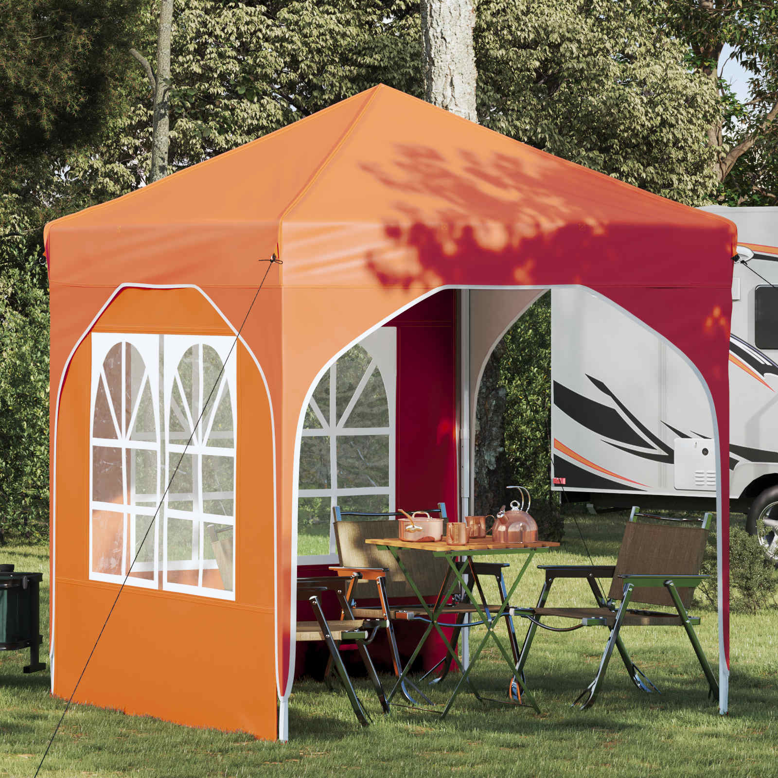 vidaXL Pop-up Feesttent 194 x 194 x 245 cm Crèmekleurig