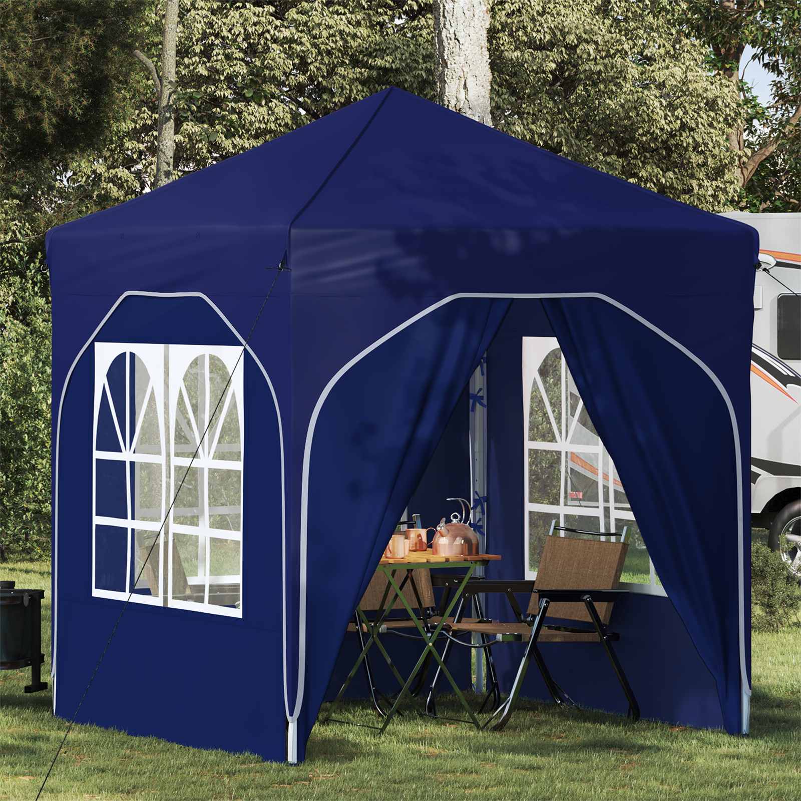 vidaXL Pop-up Feesttent 194 x 194 x 245 cm Crèmekleurig