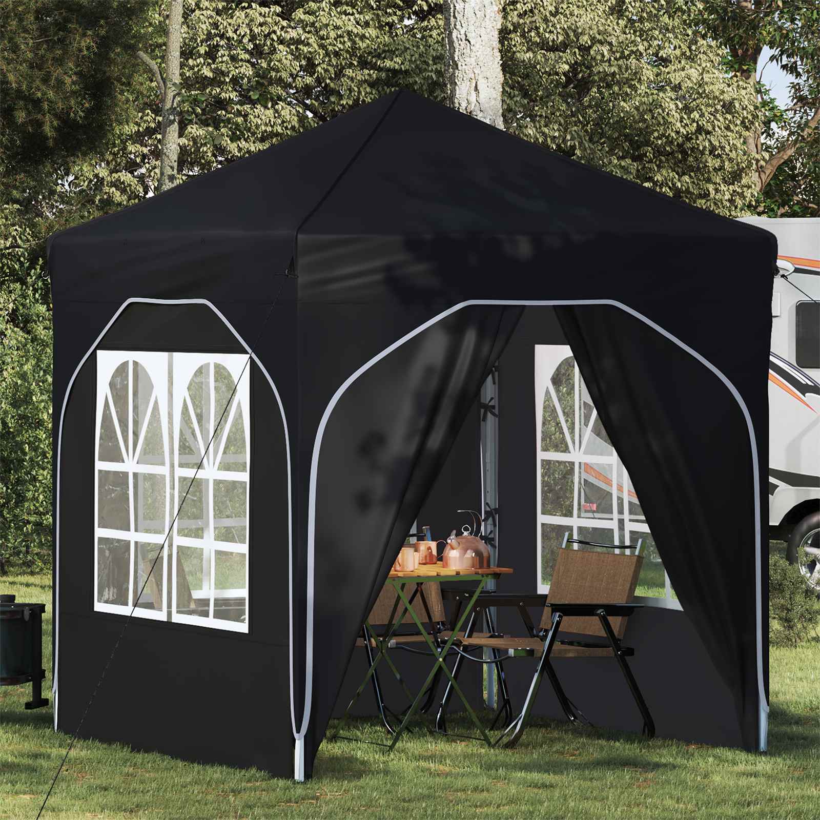 vidaXL Pop-up Feesttent 194 x 194 x 245 cm Crèmekleurig