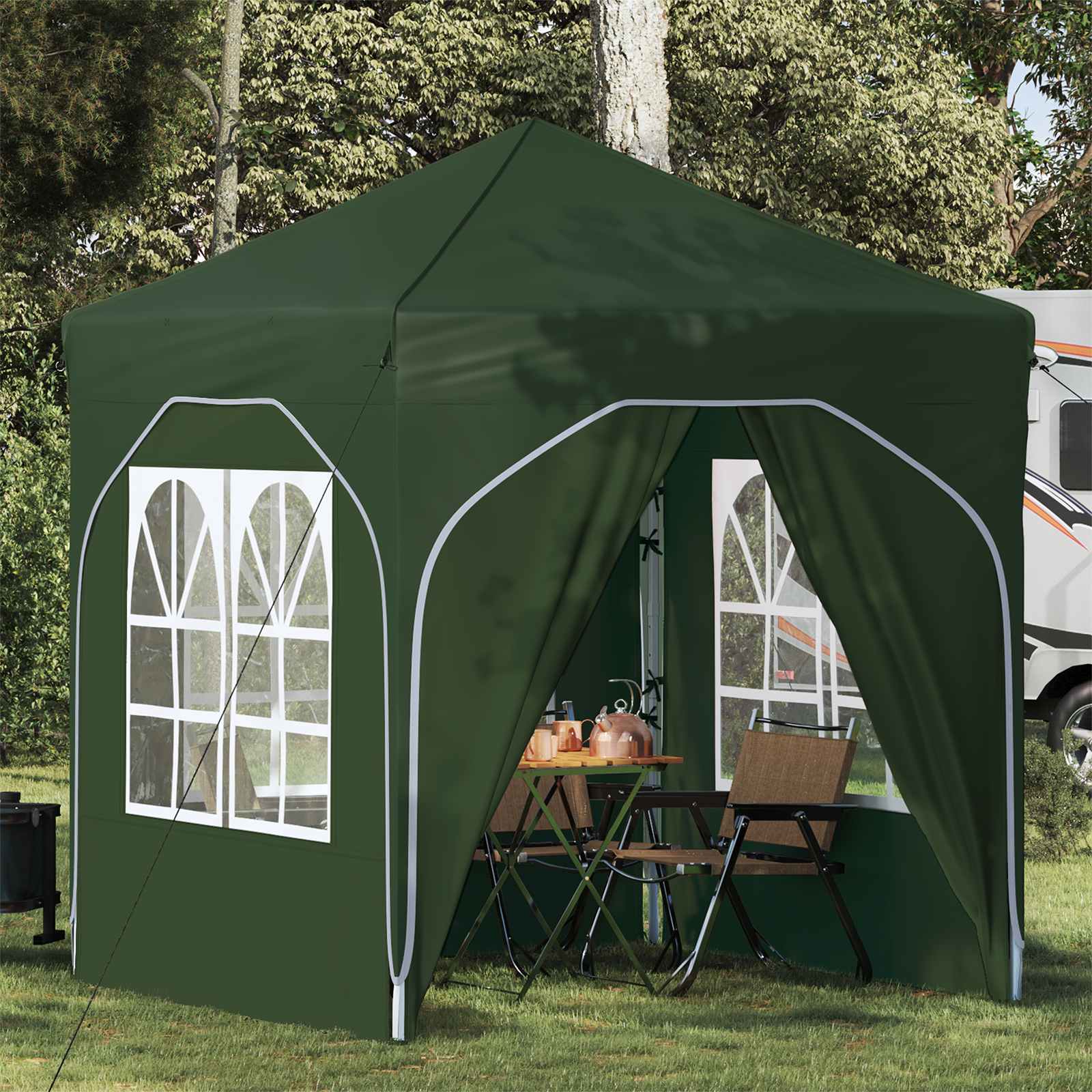 vidaXL Pop-up Feesttent 194 x 194 x 245 cm Crèmekleurig