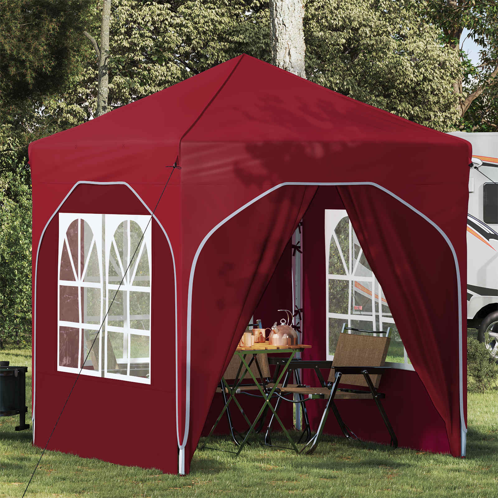 vidaXL Pop-up Feesttent 194 x 194 x 245 cm Crèmekleurig