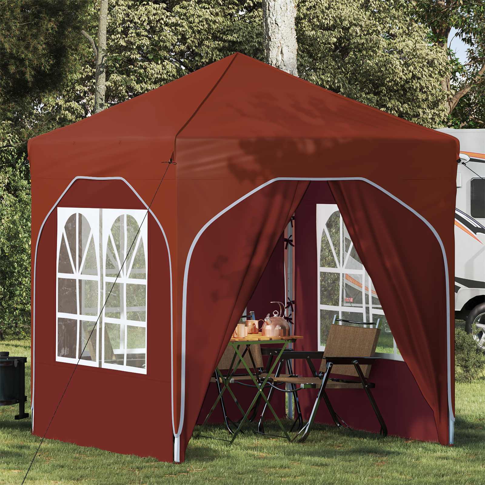 vidaXL Pop-up Feesttent 194 x 194 x 245 cm Crèmekleurig