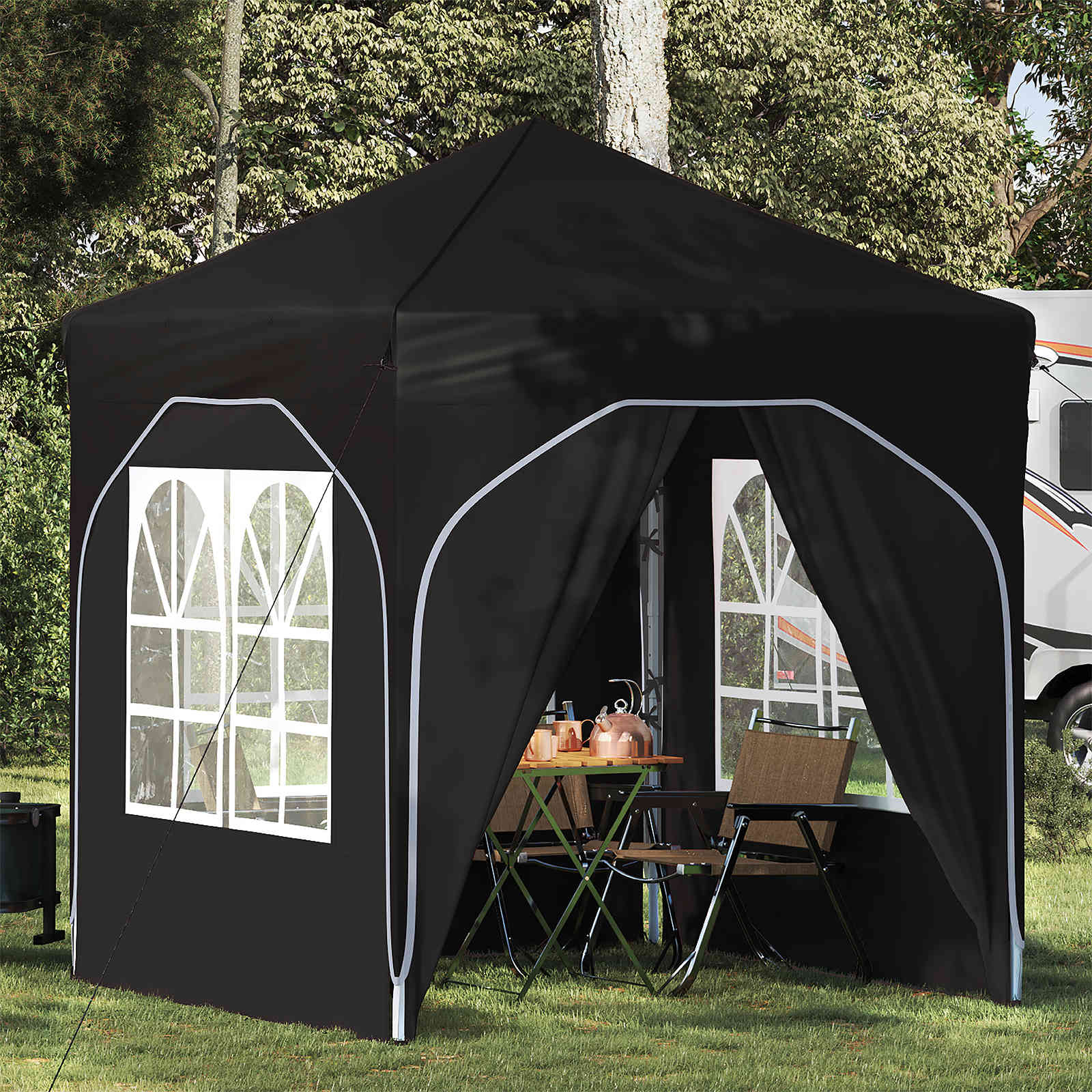 vidaXL Pop-up Feesttent 194 x 194 x 245 cm Crèmekleurig