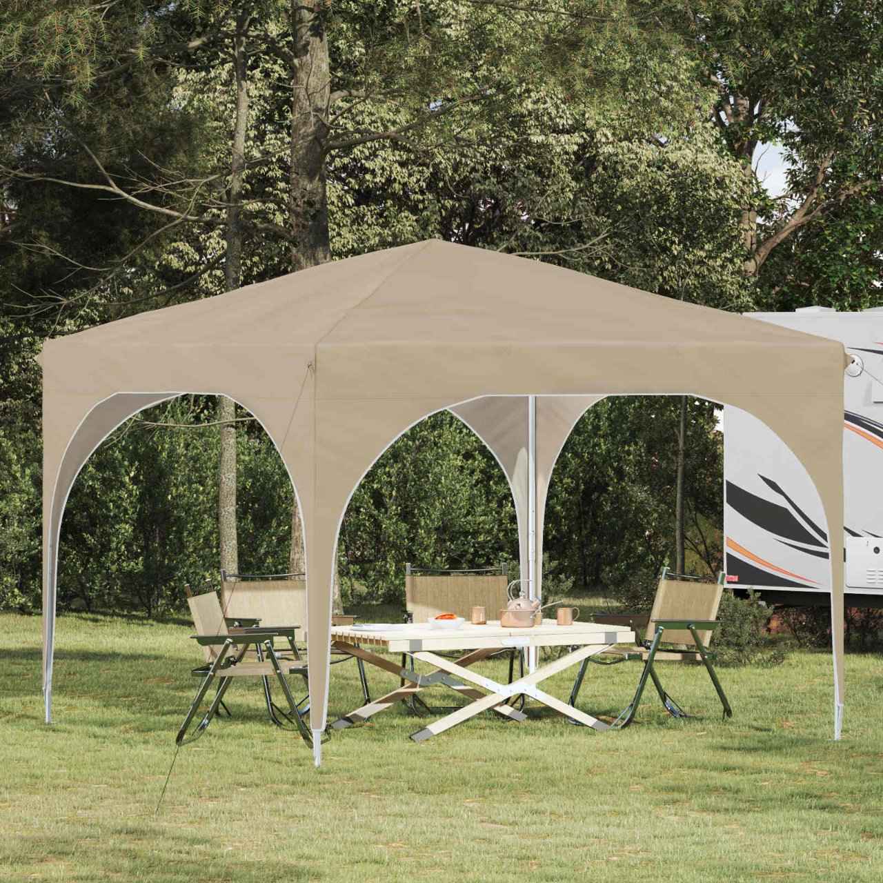 vidaXL Pop-up Feesttent 290 x 290 x 245 cm Crèmekleurig