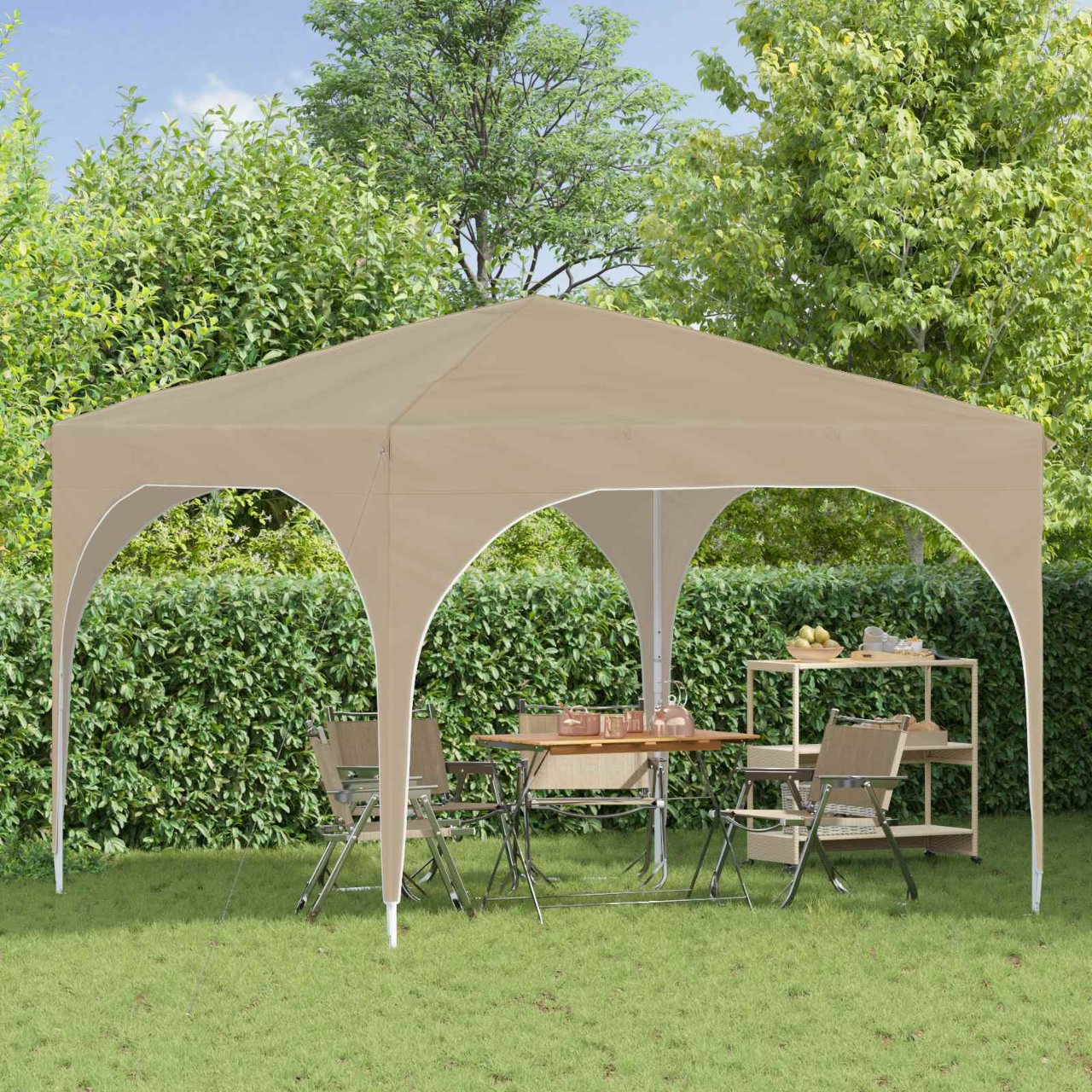 vidaXL Pop-up Feesttent 290 x 290 x 245 cm Crèmekleurig