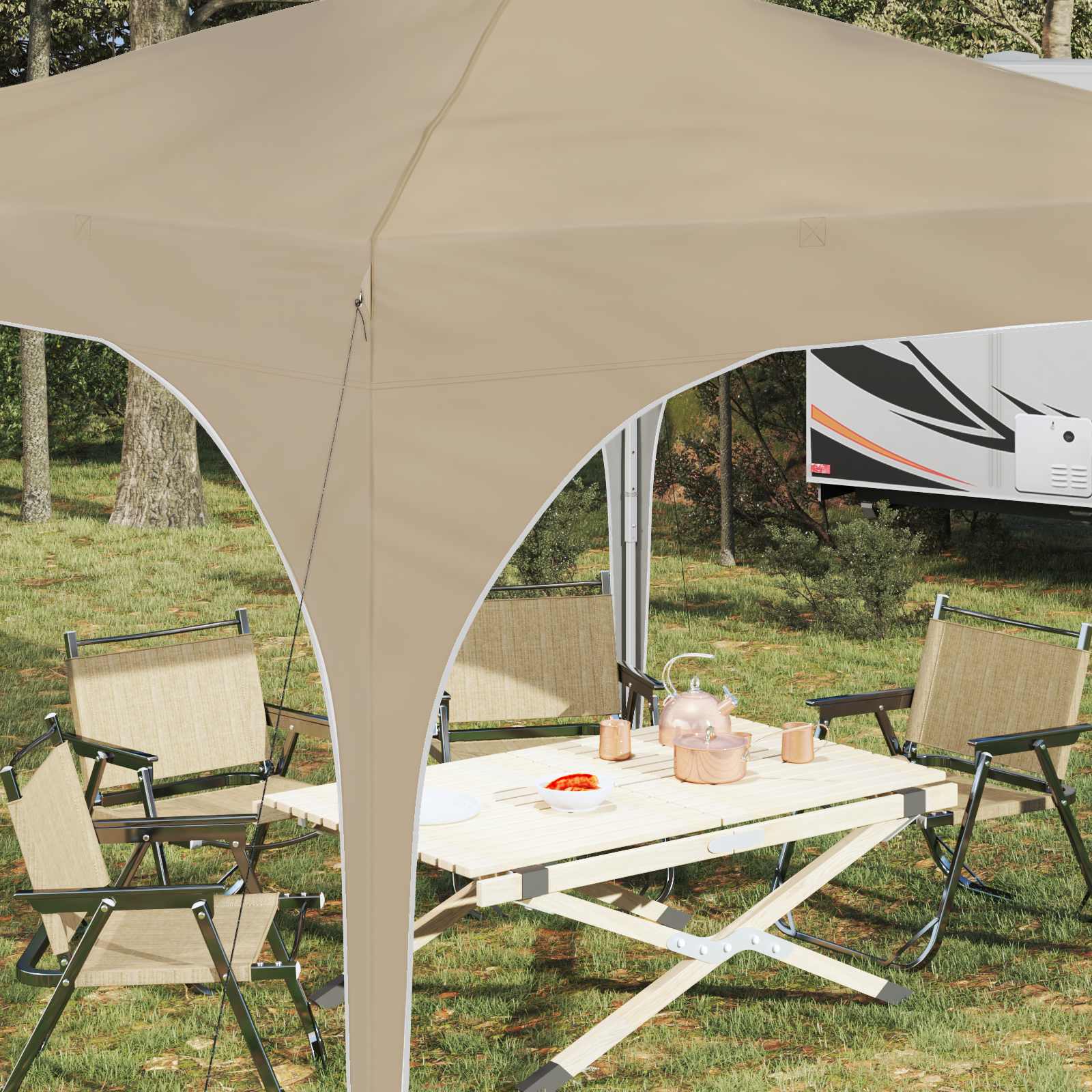 vidaXL Pop-up Feesttent 290 x 290 x 245 cm Crèmekleurig