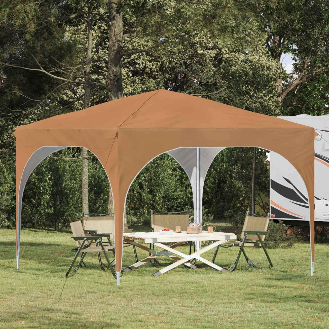 vidaXL Pop-up Feesttent 290 x 290 x 245 cm Crèmekleurig
