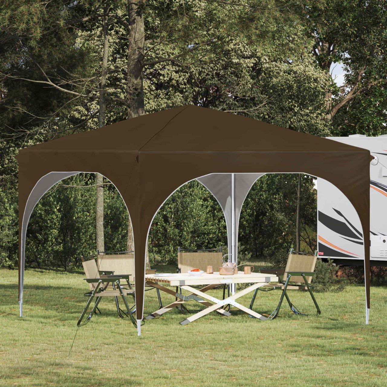 vidaXL Pop-up Feesttent 290 x 290 x 245 cm Crèmekleurig