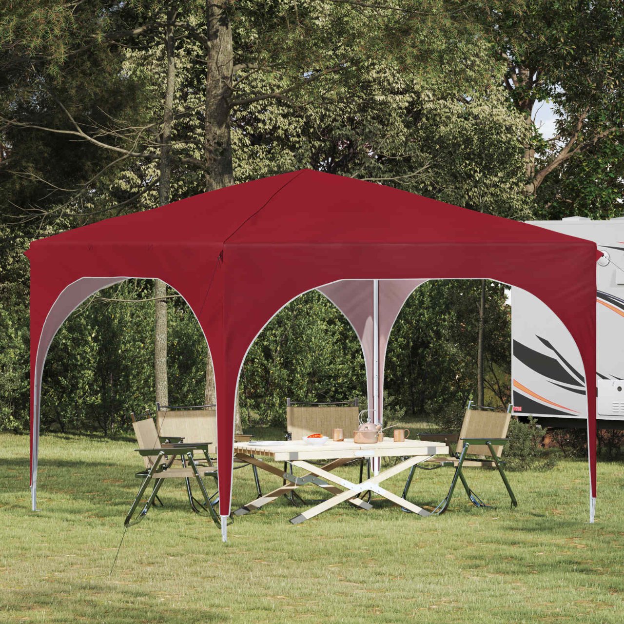 vidaXL Pop-up Feesttent 290 x 290 x 245 cm Crèmekleurig