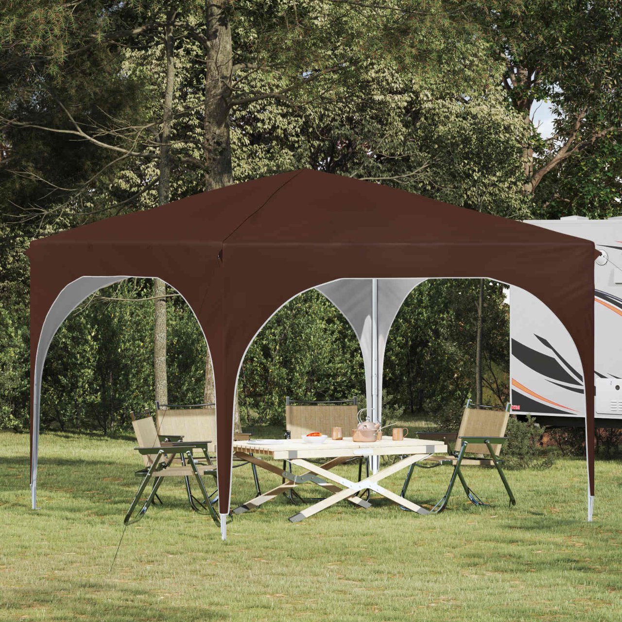 vidaXL Pop-up Feesttent 290 x 290 x 245 cm Crèmekleurig