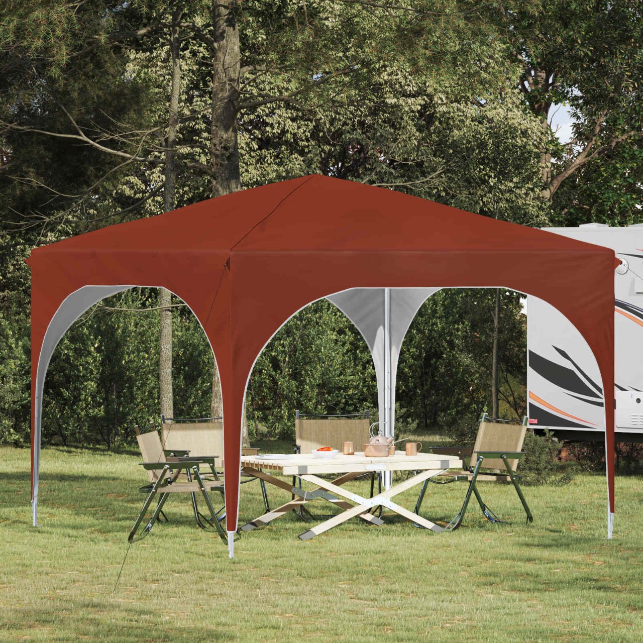 vidaXL Pop-up Feesttent 290 x 290 x 245 cm Crèmekleurig