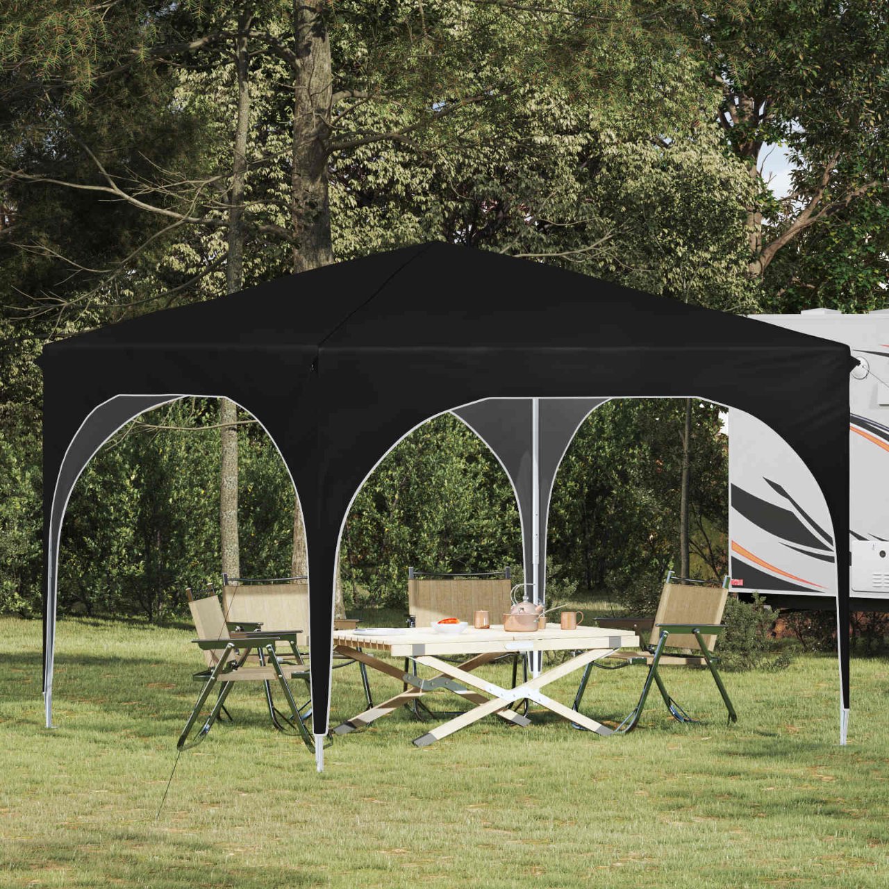 vidaXL Pop-up Feesttent 290 x 290 x 245 cm Crèmekleurig