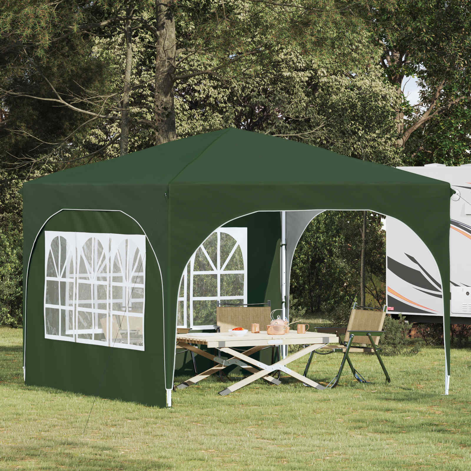 vidaXL Pop-up Feesttent 290 x 290 x 245 cm Crèmekleurig