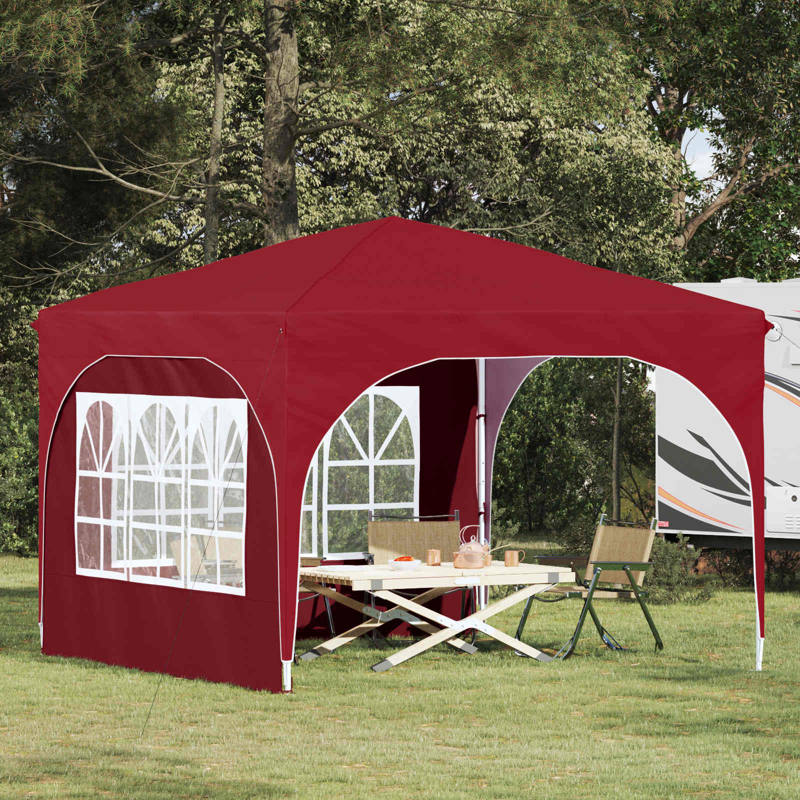 vidaXL Pop-up Feesttent 290 x 290 x 245 cm Crèmekleurig