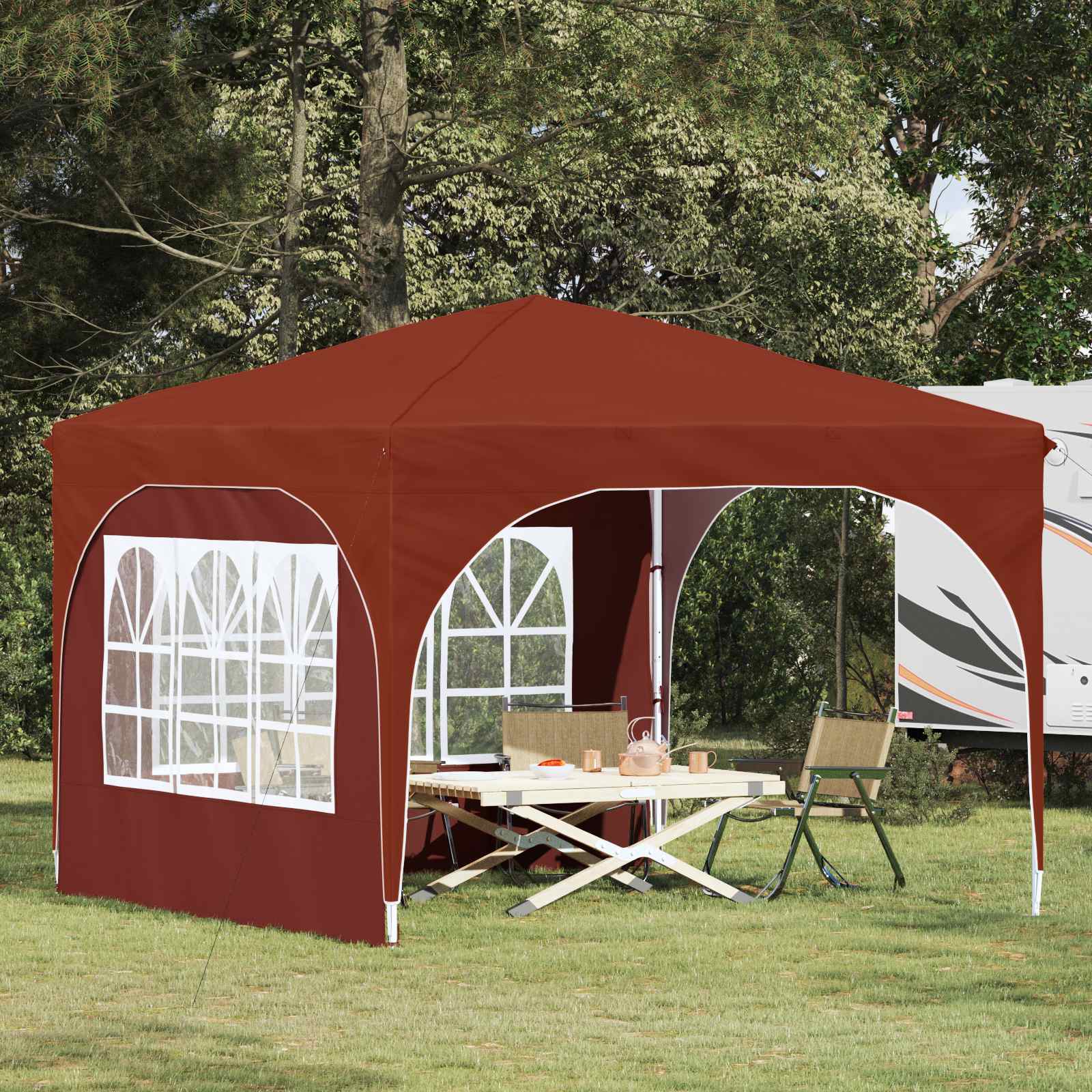 vidaXL Pop-up Feesttent 290 x 290 x 245 cm Crèmekleurig