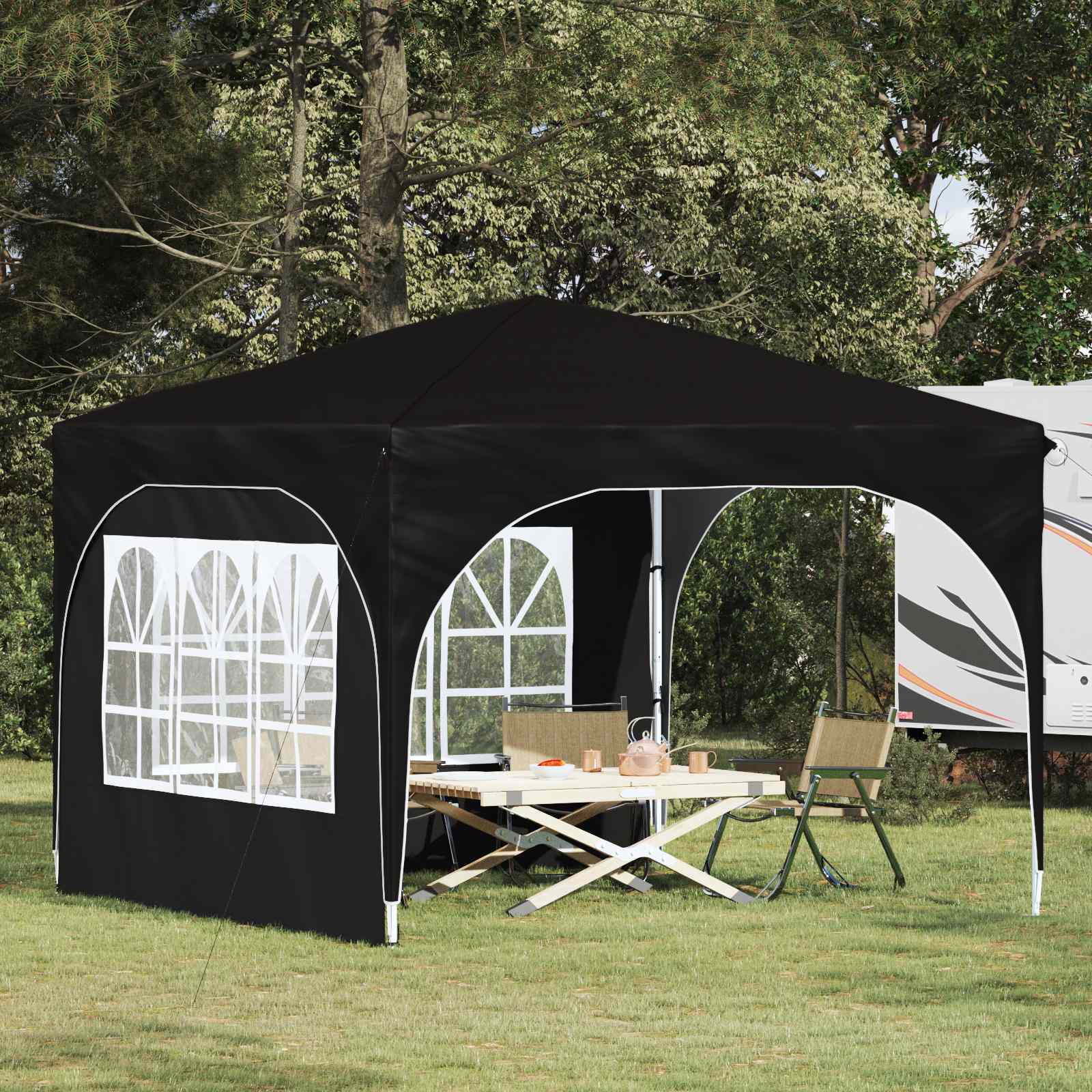 vidaXL Pop-up Feesttent 290 x 290 x 245 cm Crèmekleurig
