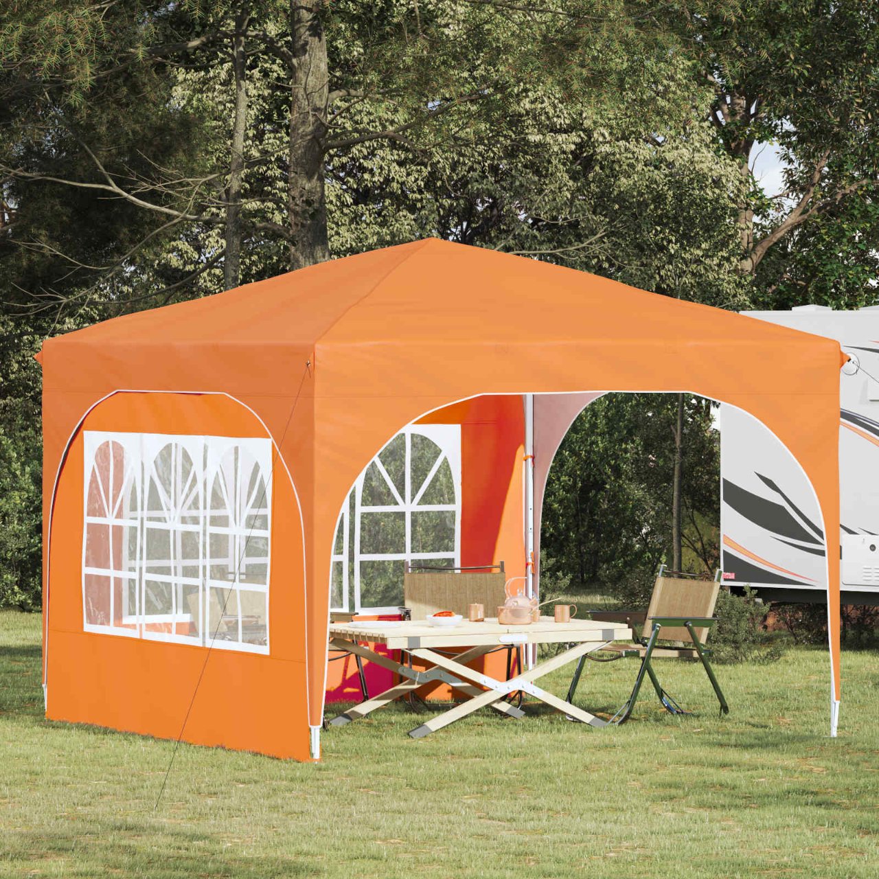 vidaXL Pop-up Feesttent 290 x 290 x 245 cm Crèmekleurig