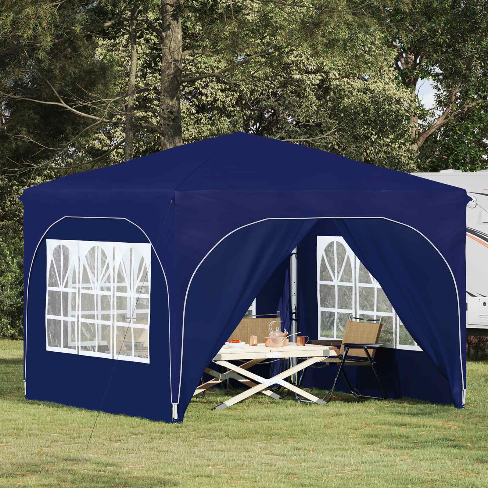 vidaXL Pop-up Feesttent 290 x 290 x 245 cm Crèmekleurig