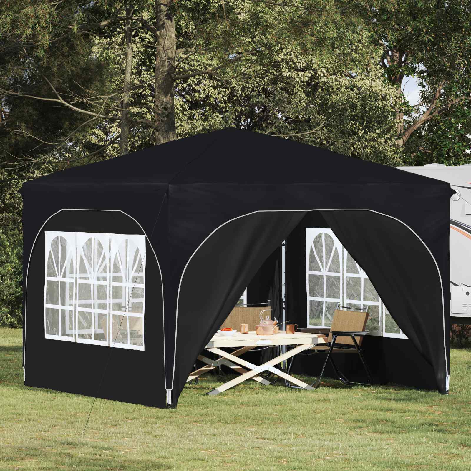 vidaXL Pop-up Feesttent 290 x 290 x 245 cm Crèmekleurig