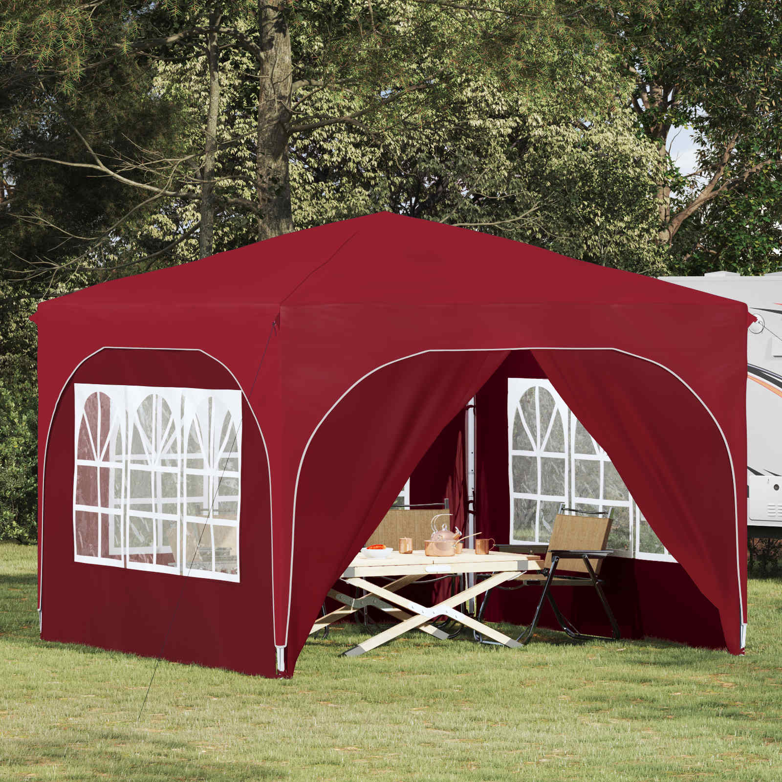 vidaXL Pop-up Feesttent 290 x 290 x 245 cm Crèmekleurig
