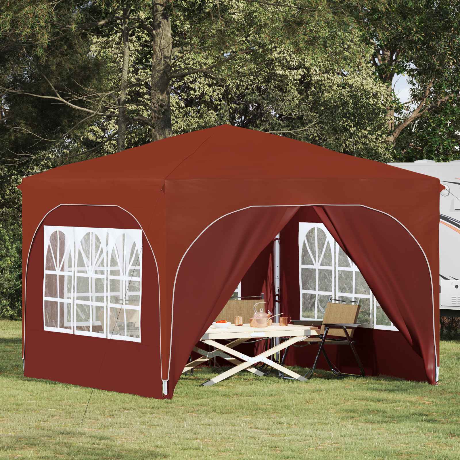vidaXL Pop-up Feesttent 290 x 290 x 245 cm Crèmekleurig