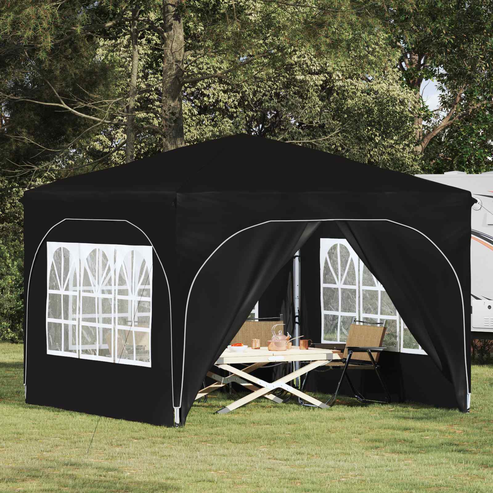 vidaXL Pop-up Feesttent 290 x 290 x 245 cm Crèmekleurig