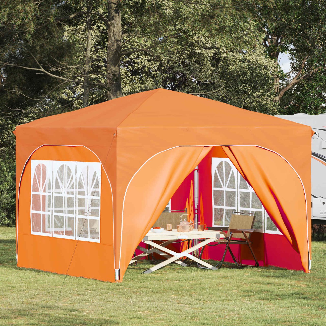 vidaXL Pop-up Feesttent 290 x 290 x 245 cm Crèmekleurig