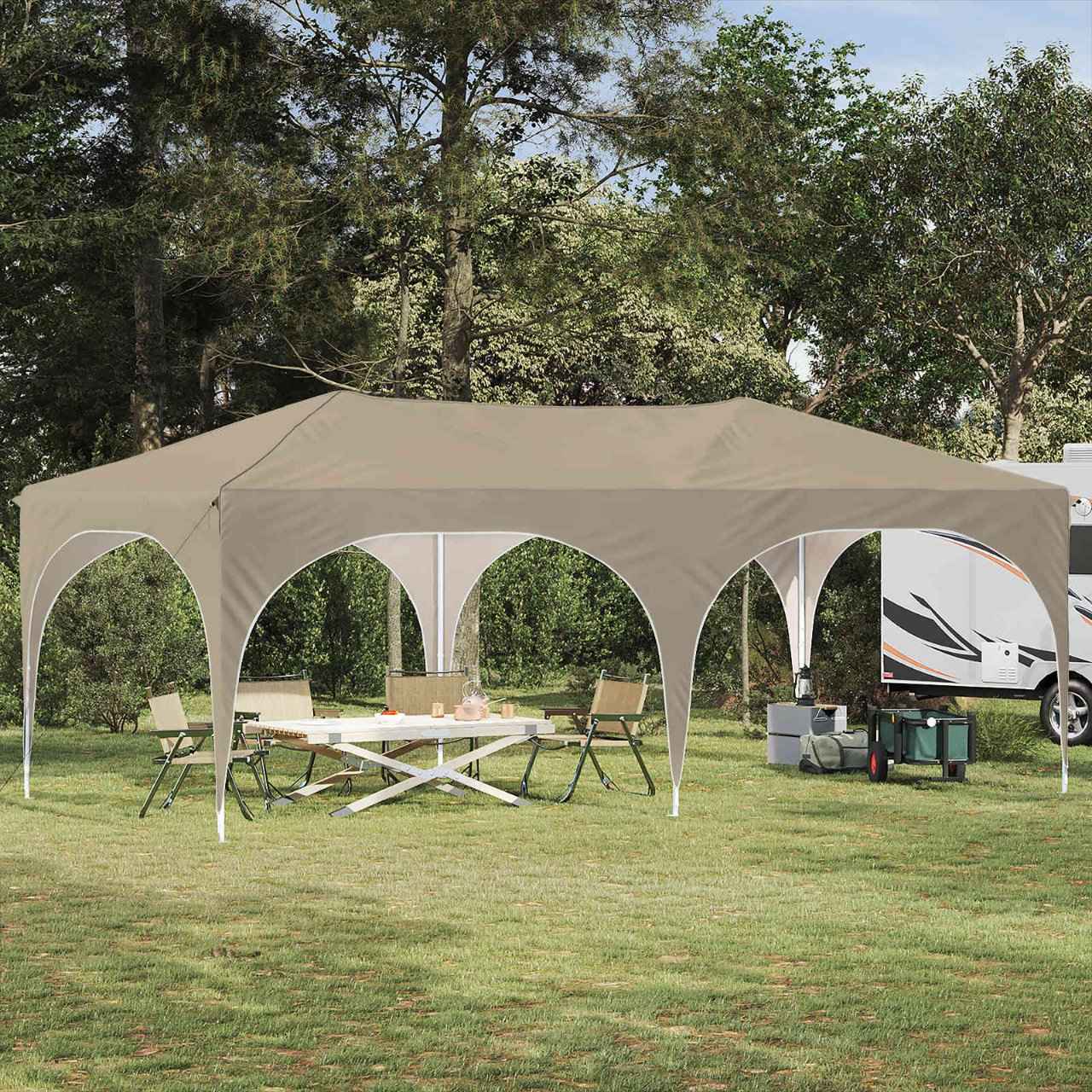 vidaXL Pop-up Feesttent Crème 575 x 288 x 245 cm Oxford Stof