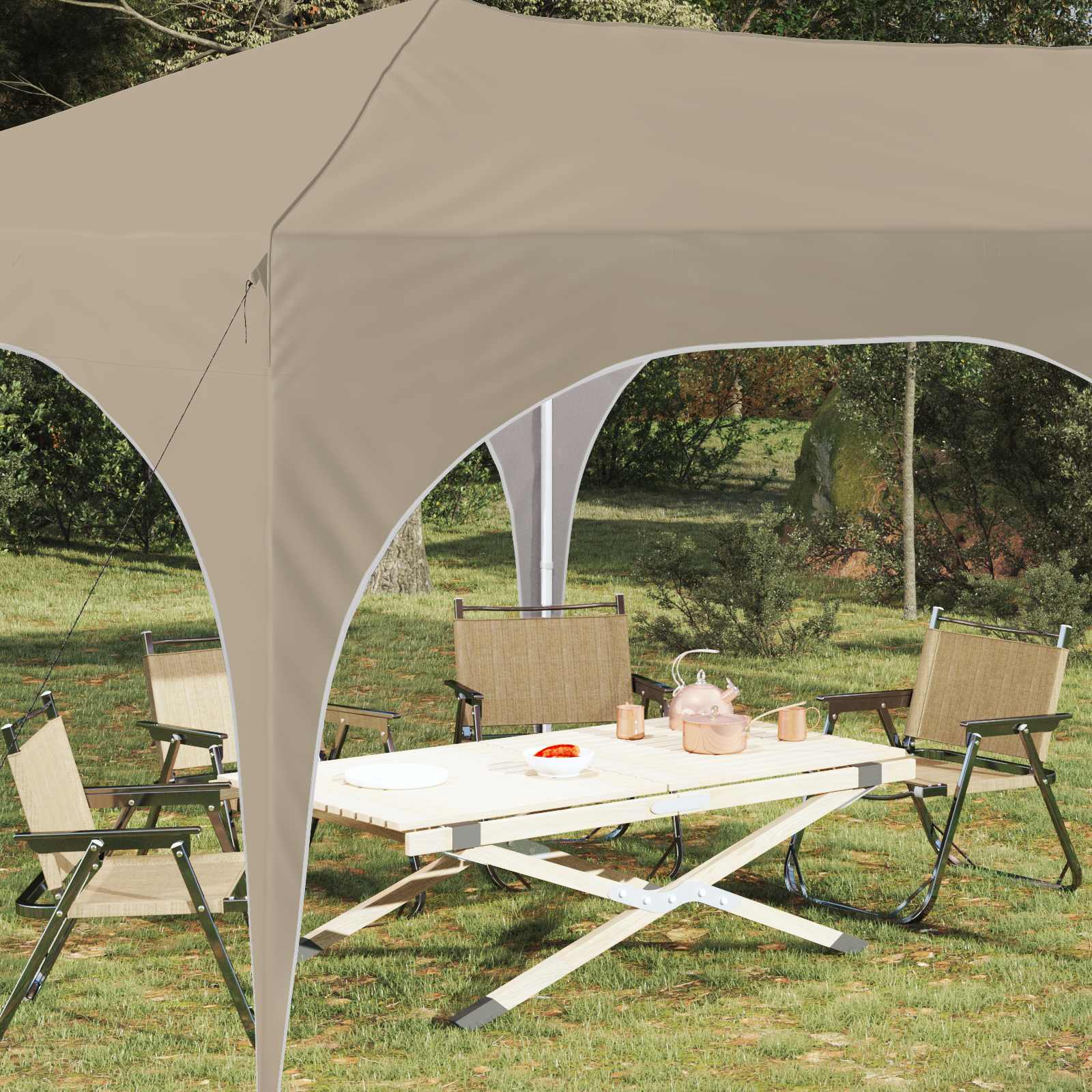 vidaXL Pop-up Feesttent Crème 575 x 288 x 245 cm Oxford Stof