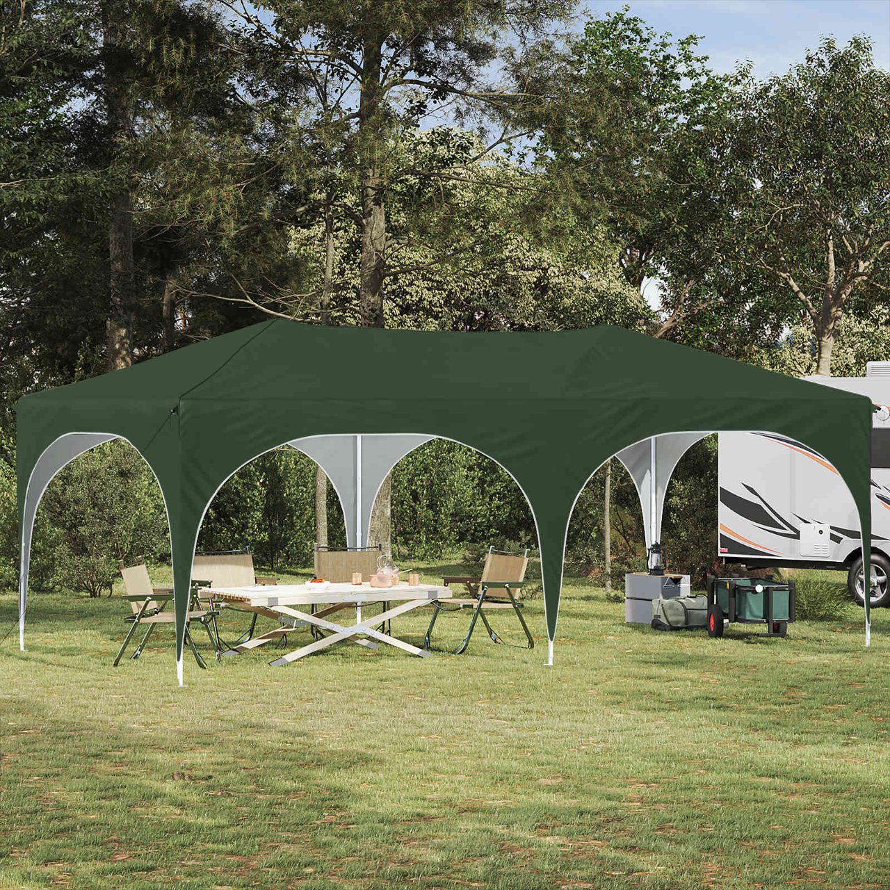 vidaXL Pop-up Feesttent Crème 575 x 288 x 245 cm Oxford Stof