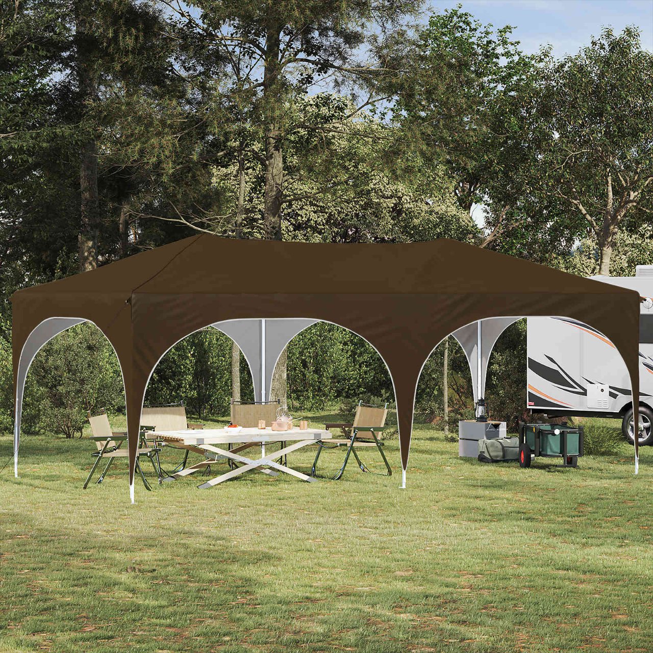 vidaXL Pop-up Feesttent Crème 575 x 288 x 245 cm Oxford Stof