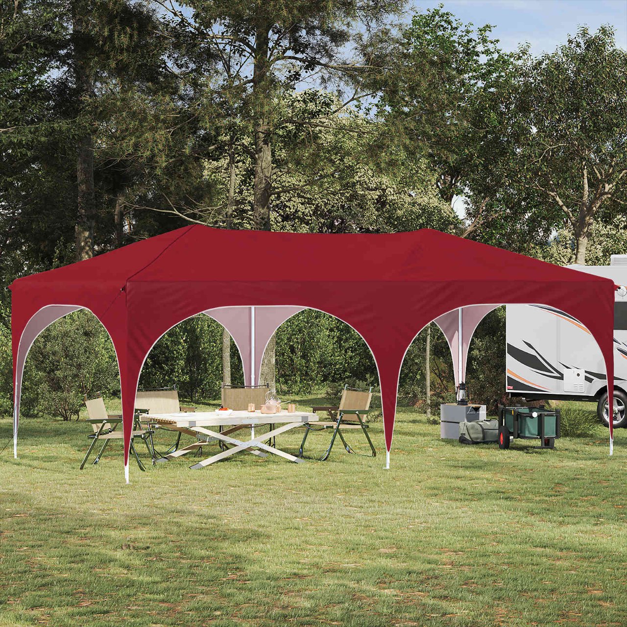 vidaXL Pop-up Feesttent Crème 575 x 288 x 245 cm Oxford Stof