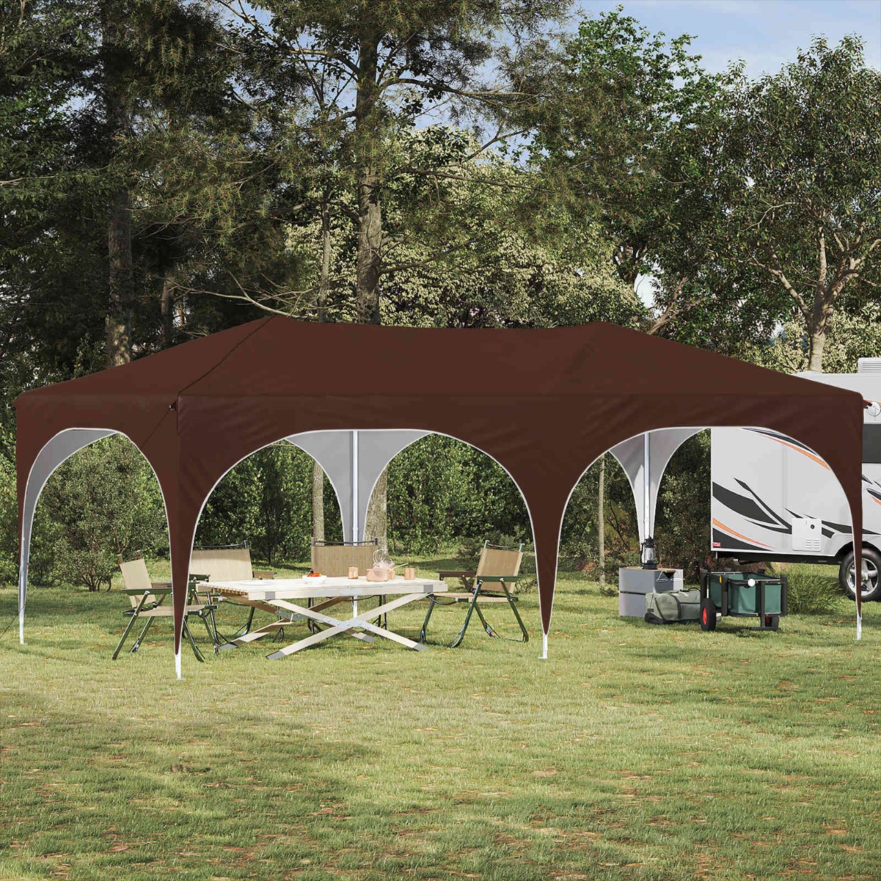 vidaXL Pop-up Feesttent Crème 575 x 288 x 245 cm Oxford Stof