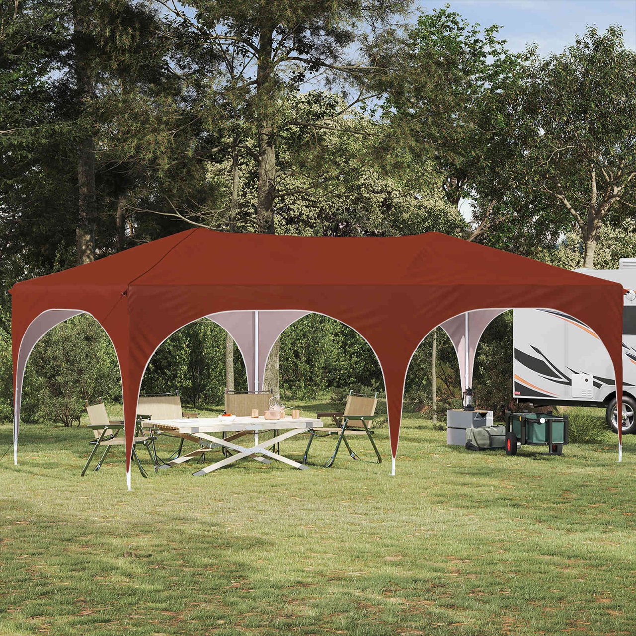 vidaXL Pop-up Feesttent Crème 575 x 288 x 245 cm Oxford Stof