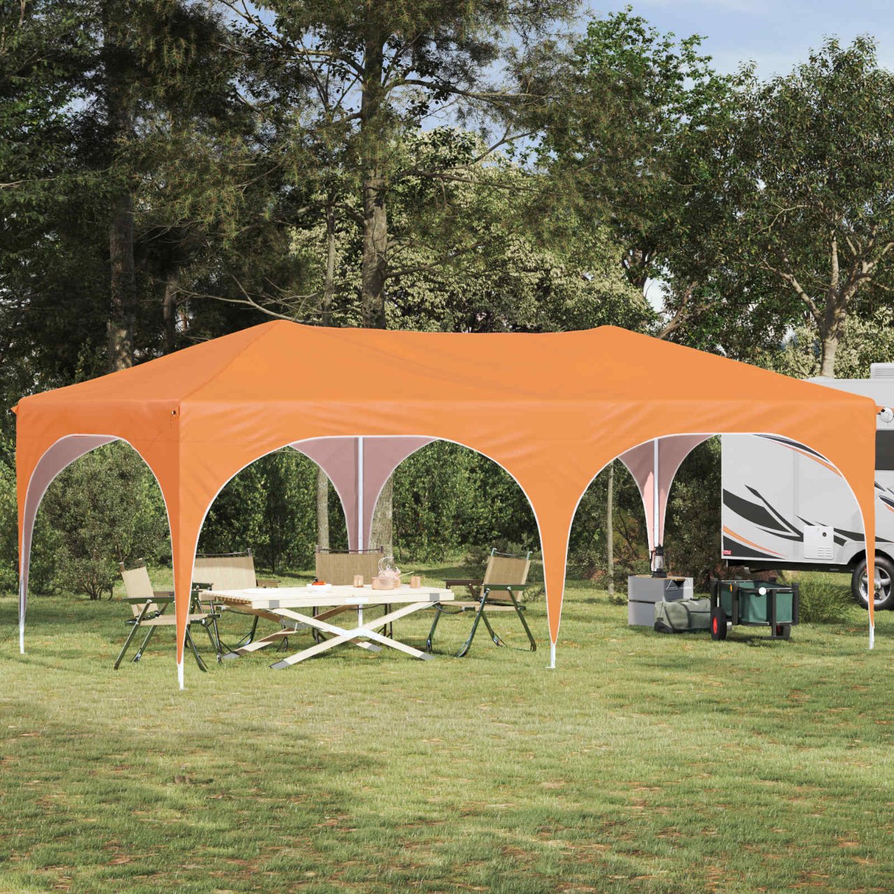 vidaXL Pop-up Feesttent Crème 575 x 288 x 245 cm Oxford Stof