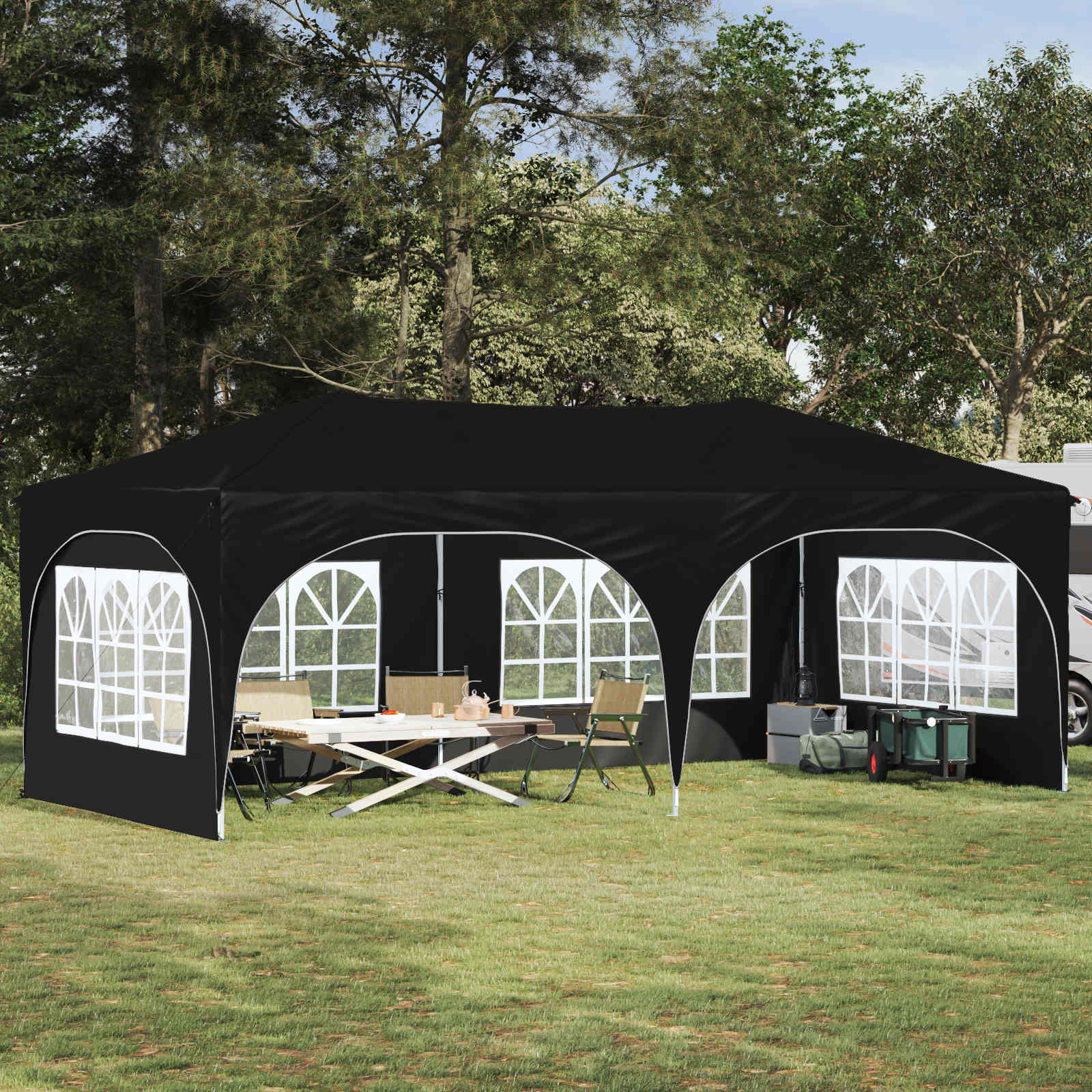 vidaXL Pop-up Feesttent Crème 575 x 288 x 245 cm Oxford Stof