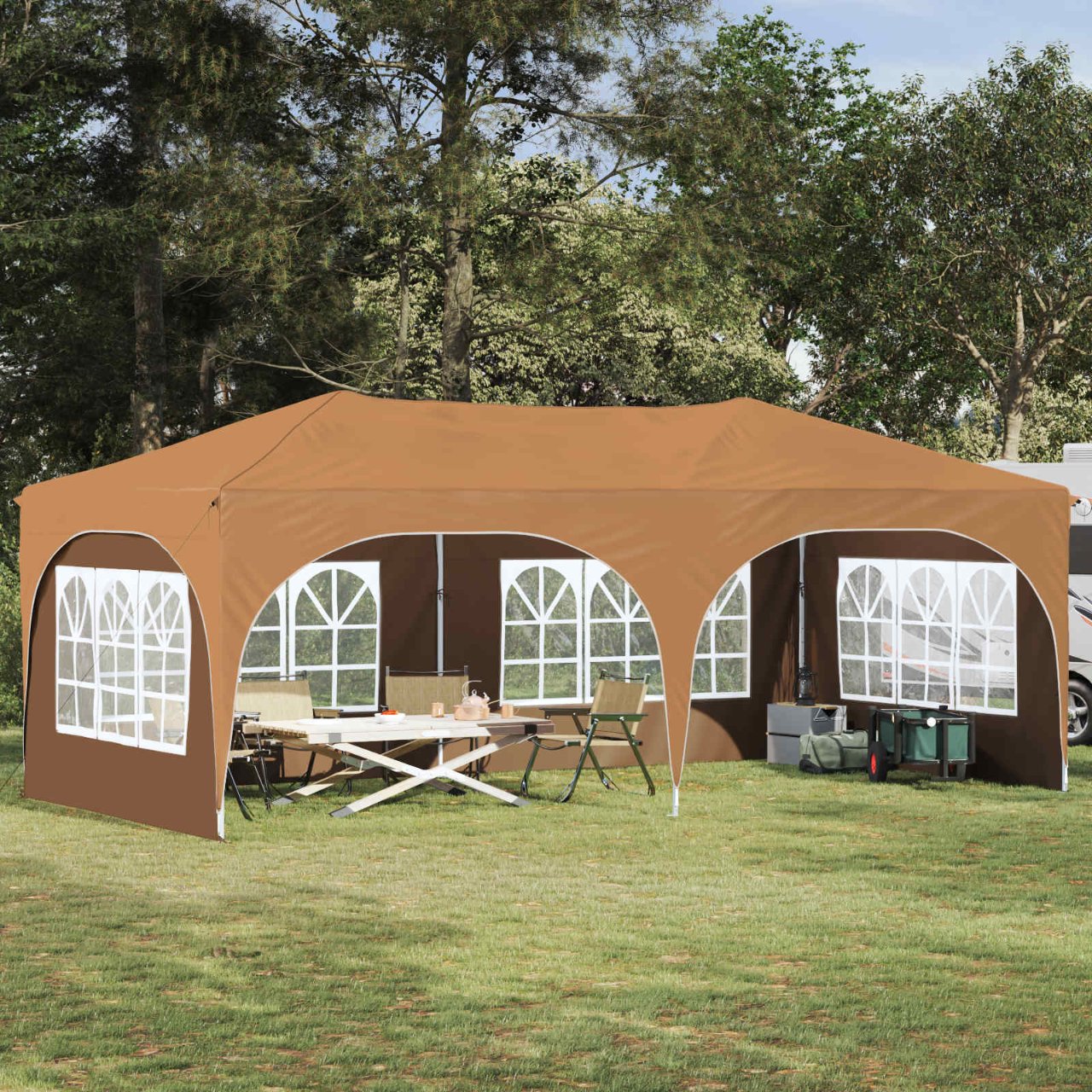 vidaXL Pop-up Feesttent Crème 575 x 288 x 245 cm Oxford Stof