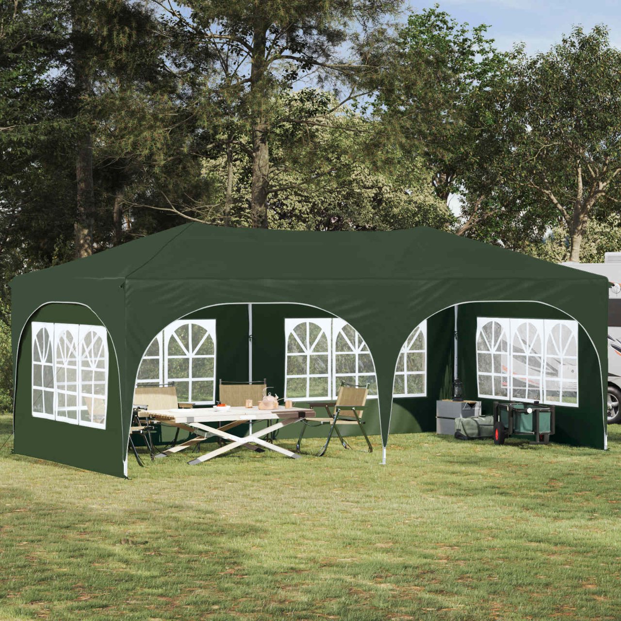 vidaXL Pop-up Feesttent Crème 575 x 288 x 245 cm Oxford Stof