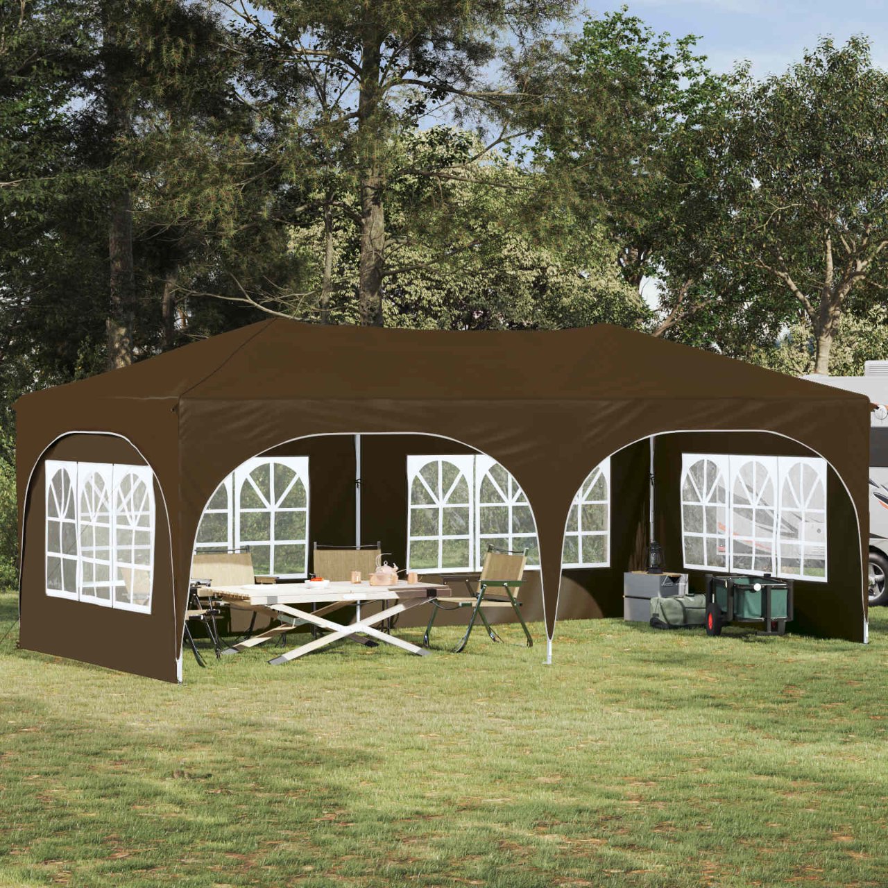 vidaXL Pop-up Feesttent Crème 575 x 288 x 245 cm Oxford Stof