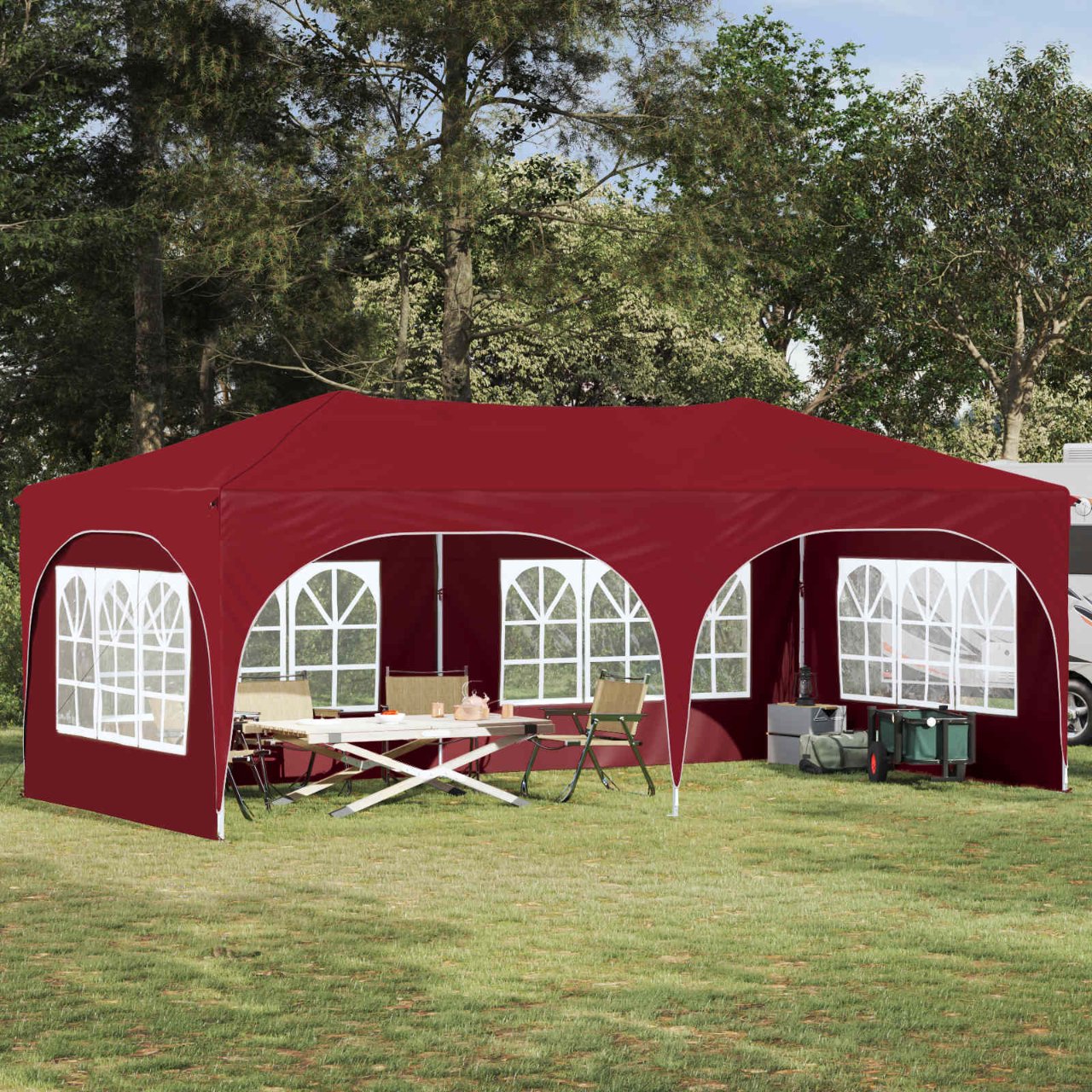 vidaXL Pop-up Feesttent Crème 575 x 288 x 245 cm Oxford Stof