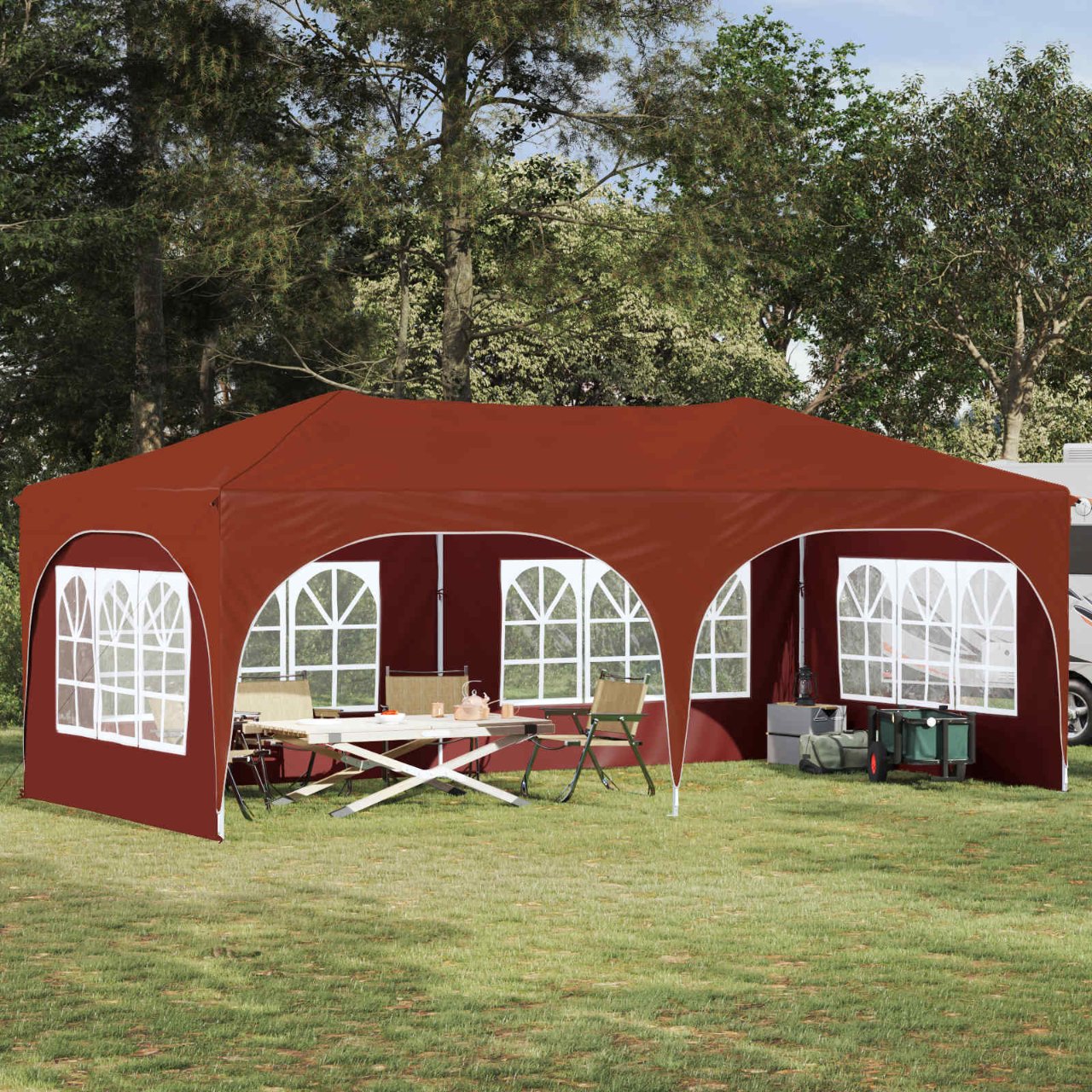 vidaXL Pop-up Feesttent Crème 575 x 288 x 245 cm Oxford Stof