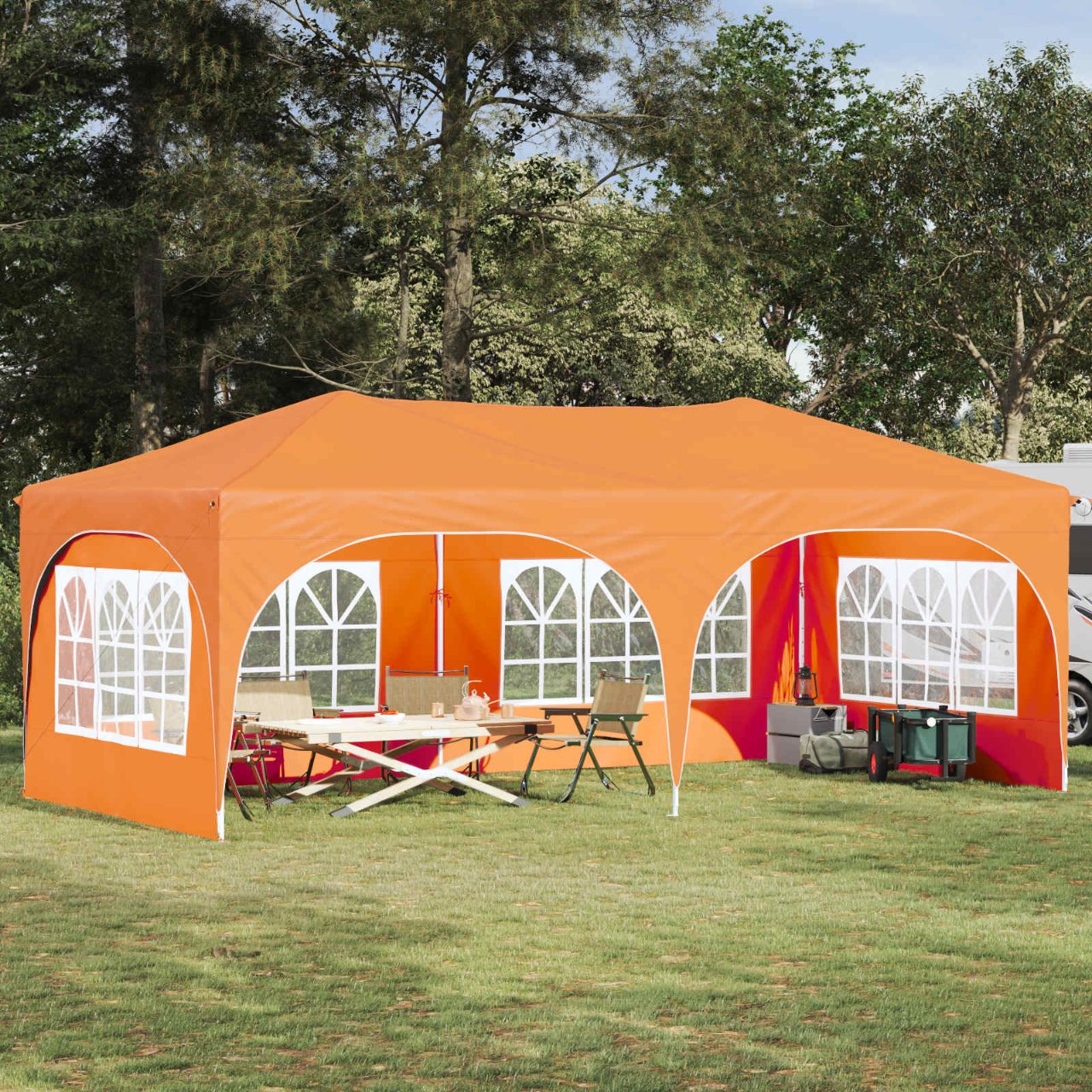 vidaXL Pop-up Feesttent Crème 575 x 288 x 245 cm Oxford Stof